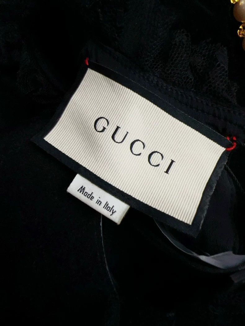 Gucci Black Lace Velvet Bow Tie Dress-2506 Size M / US 6-8 / IT 42-44 - 5 Thumbnail