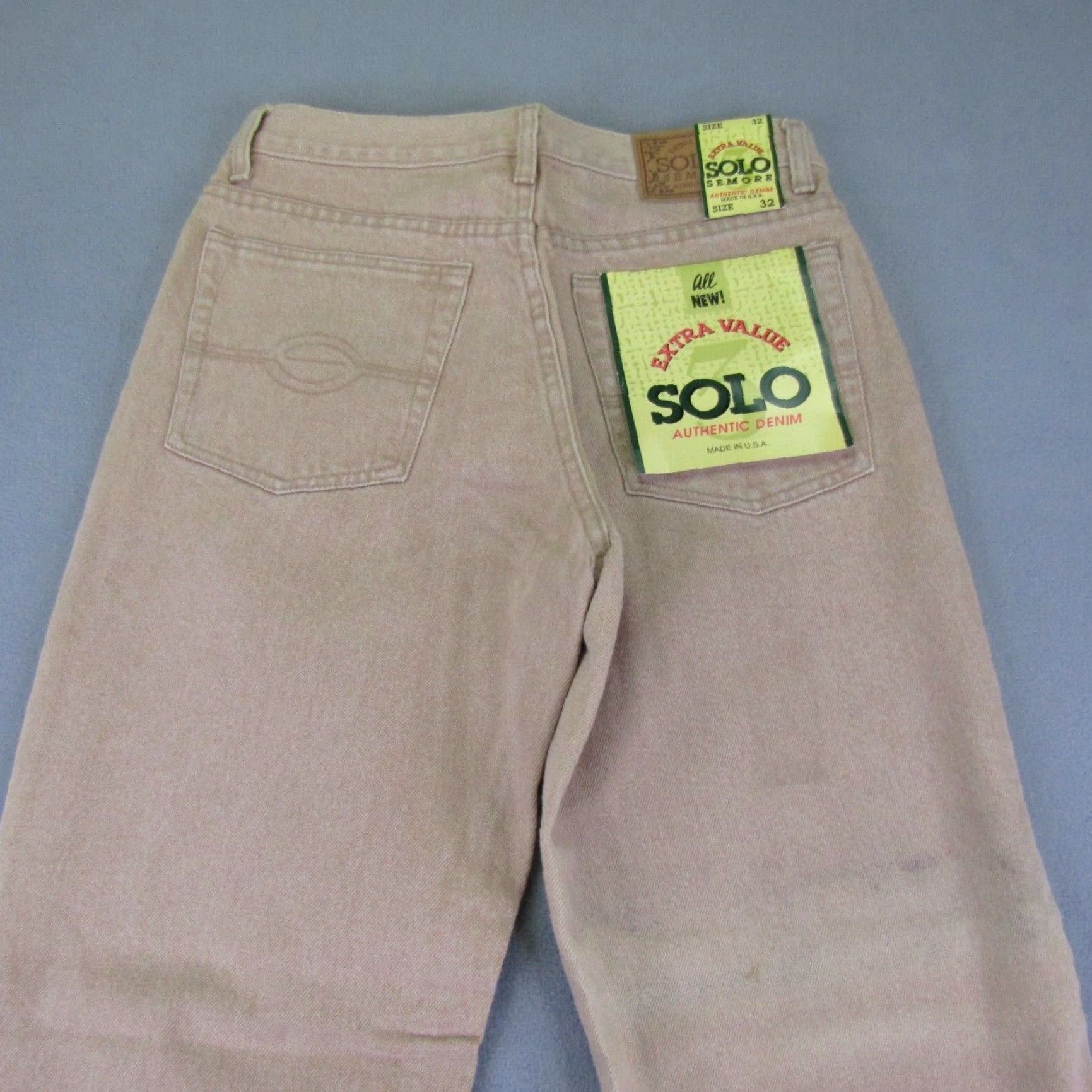 Vintage VINTAGE Solo Semore Jeans Mens 32x32 Denim Straight Leg 90s Y2K Deadstock Beige Jeans Mens Size US 30 / EU 46 - 2 Thumbnail