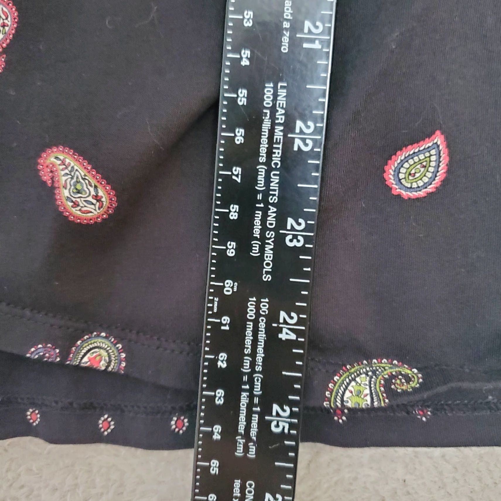 J. Jill J Jill Top Women L Black Paisley Cotton Modal Blend Long Sleeve Tunic Boho Size L / US 10 / IT 46 - 6 Thumbnail