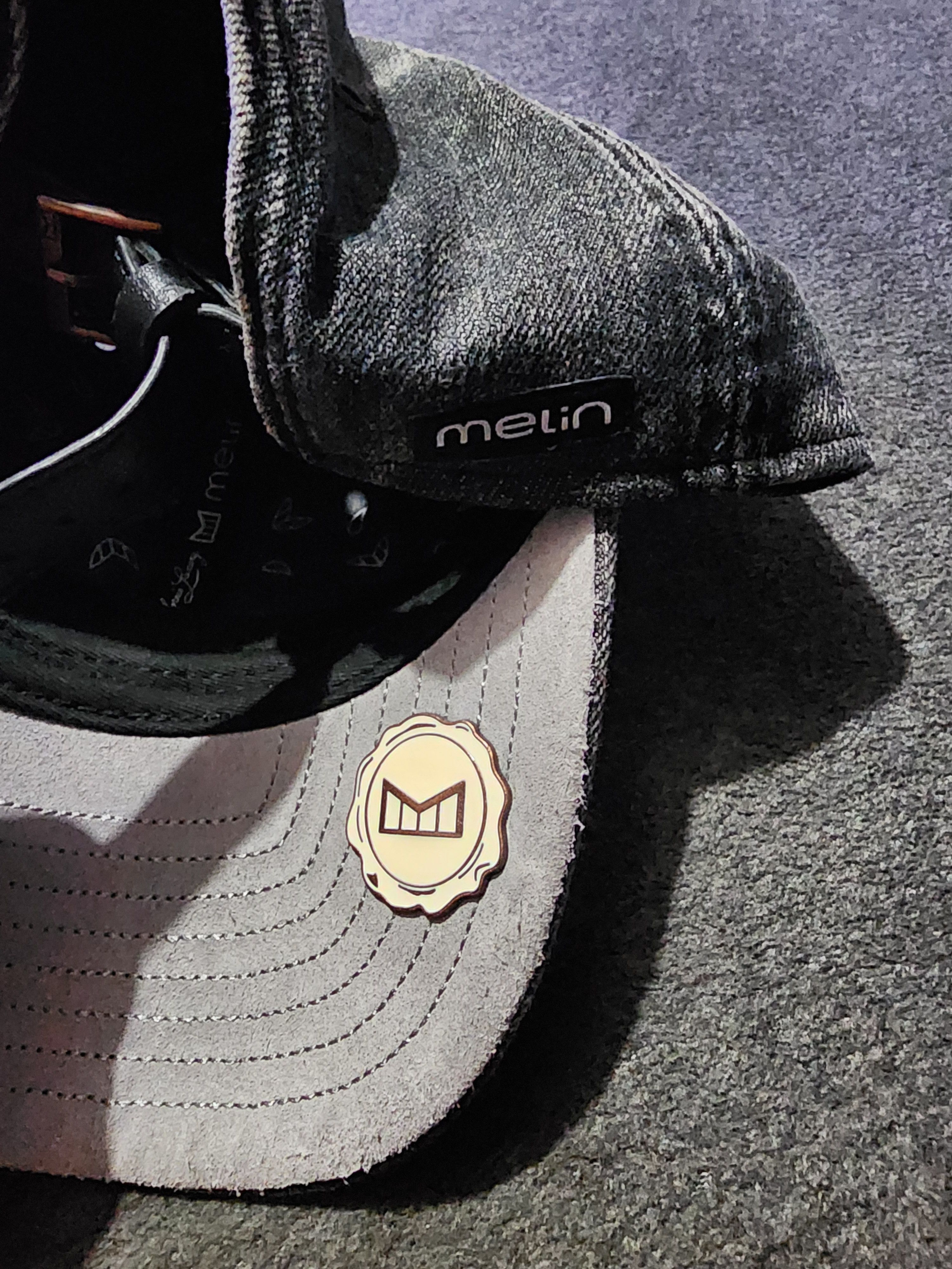 melin The Haze Grey Denim Leather Strap Back Hat Size ONE SIZE - 3 Thumbnail