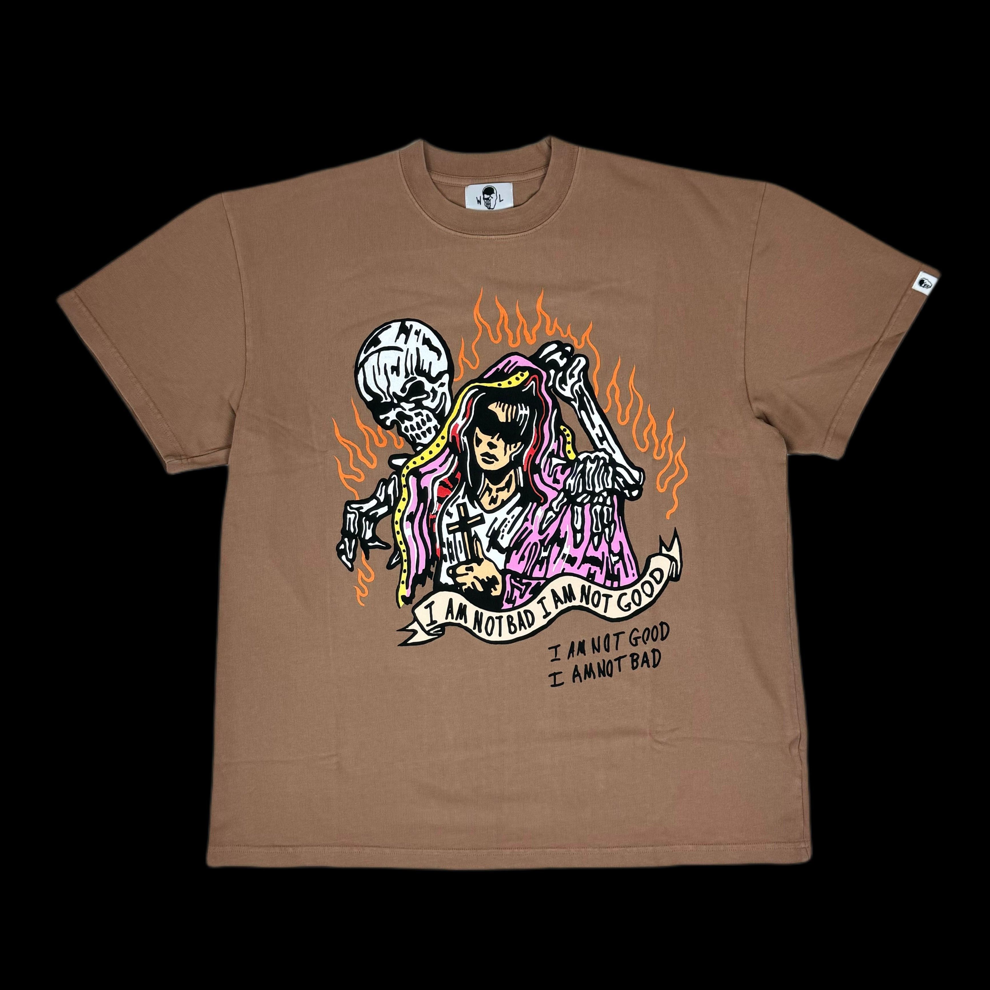 image of 2022 Warren Lotas Not Bad Not Good Tee Shirt Light Brown, Men's (Size Large)