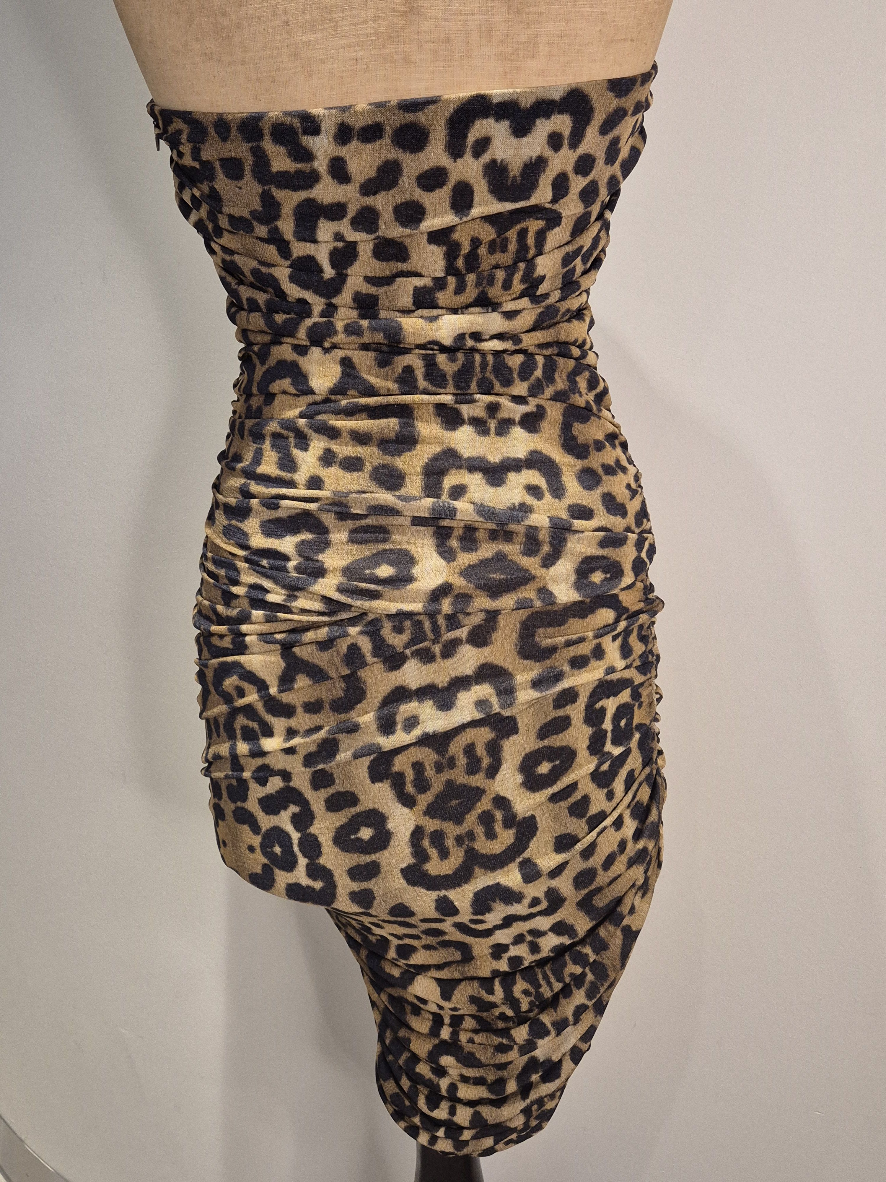Giambattista Valli Giambattista Valli leopard print ruched strapless dress Size M / US 6-8 / IT 42-44 - 3 Thumbnail