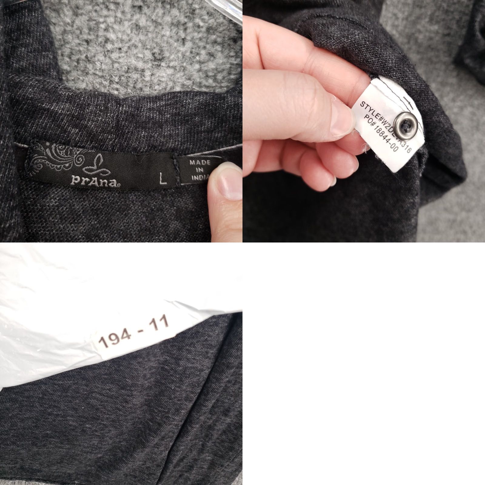 Prana prAna Hoodie Womens L Gray Devan Henley Pullover Long Sleeve Sweatshirt Casual Outdoor Fall Winter Size L / US 10 / IT 46 - 8 Thumbnail