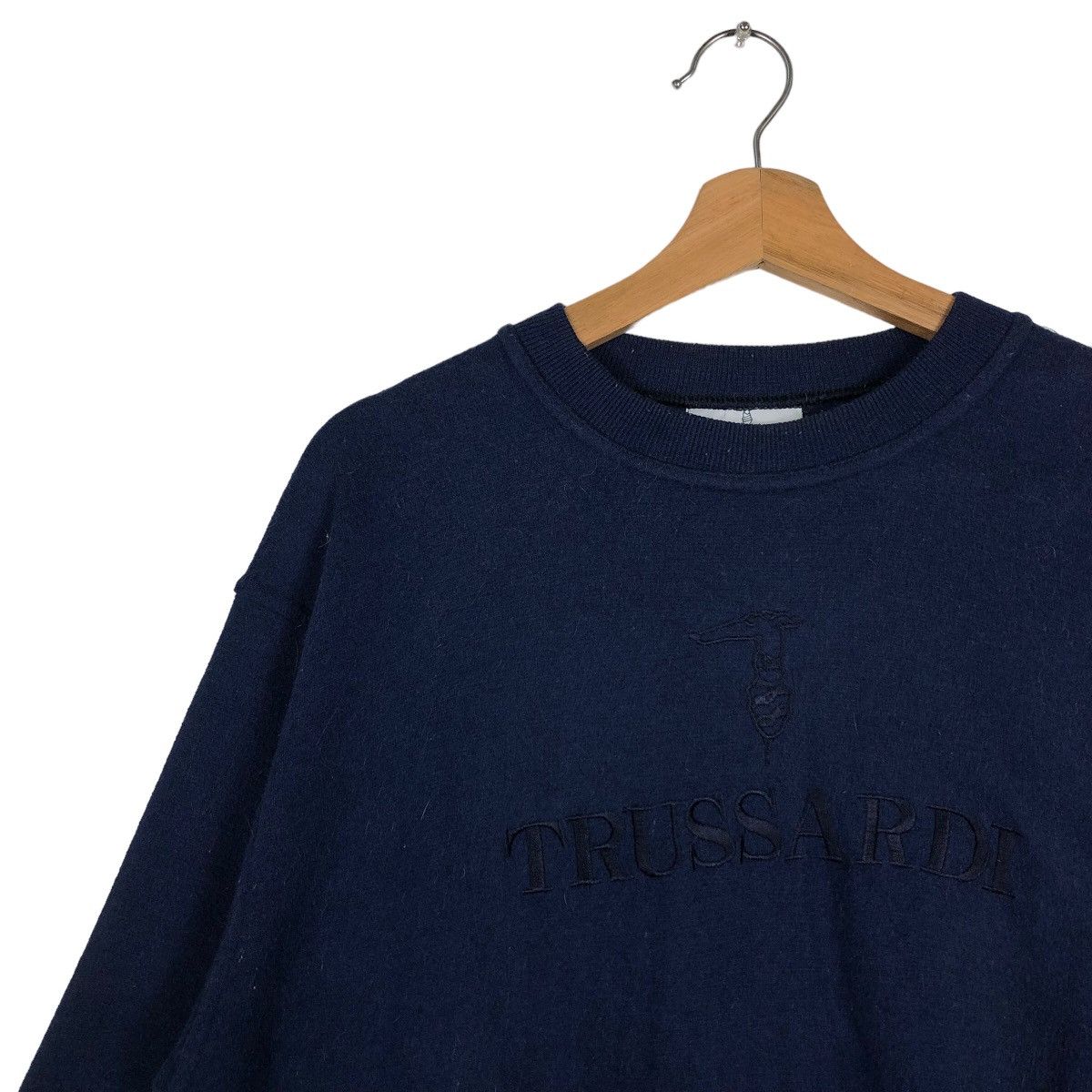 Japanese Brand 🔥90’s Vintage Sweatshirt Crewneck Trussardi Big Logo Size US M / EU 48-50 / 2 - 6 Thumbnail
