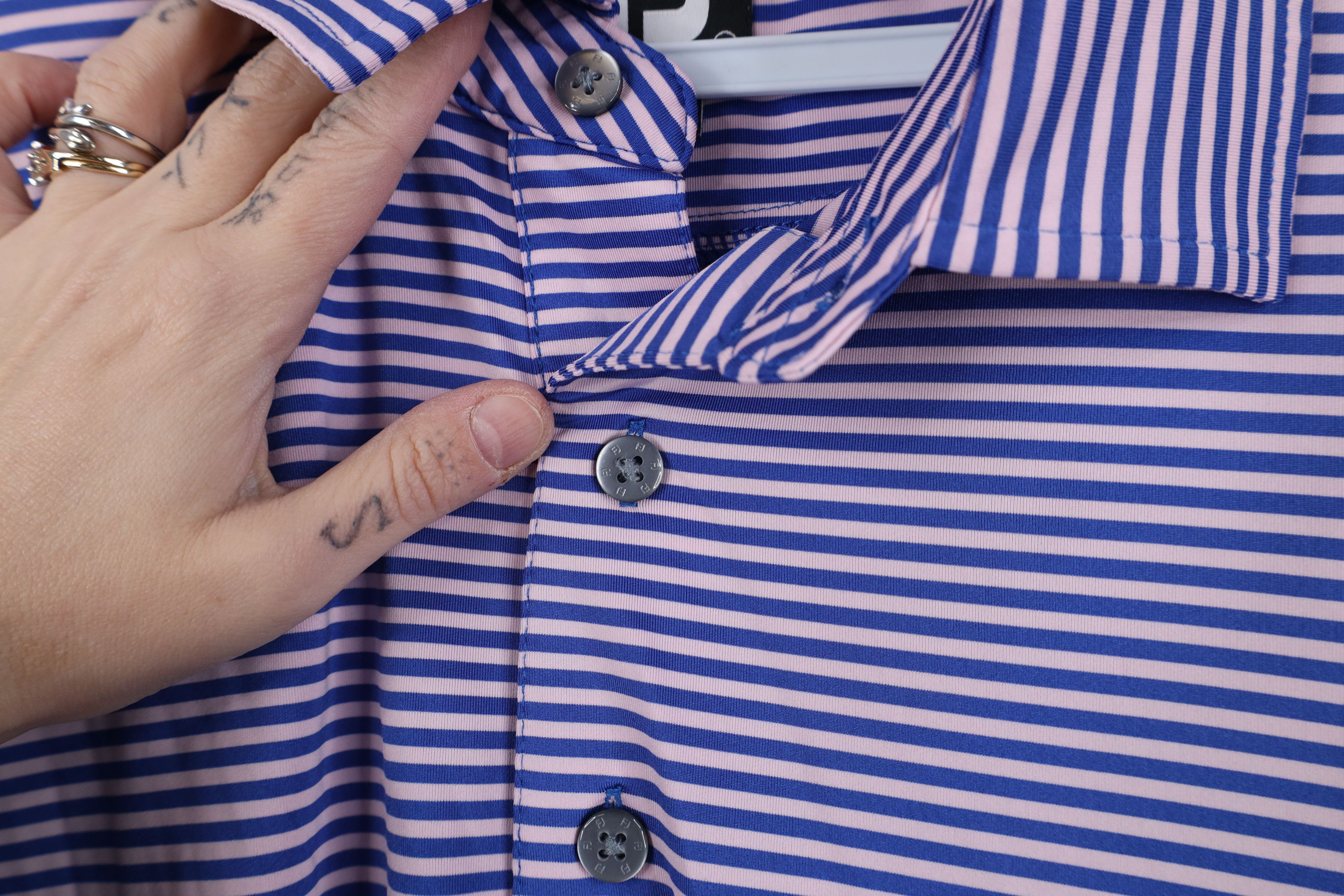 Footjoy FootJoy Stretch Striped Color Block Collared Golf Polo Shirt Size US L / EU 52-54 / 3 - 7 Thumbnail