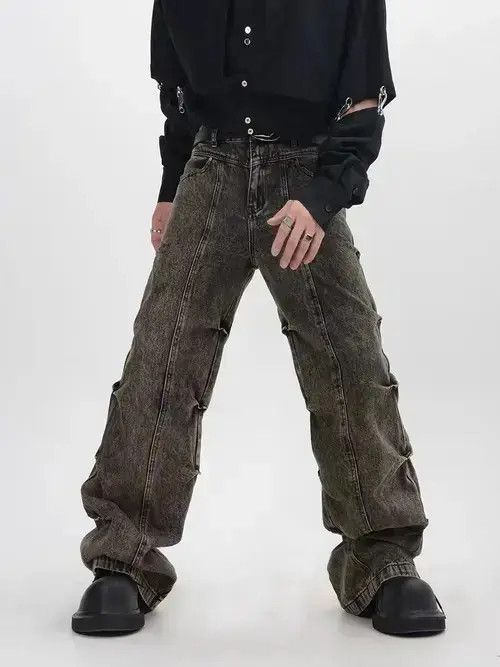 Beaumere Vintage washed distressed micro-flared high-waisted jeans Size US 32 / EU 48 - 2 Thumbnail