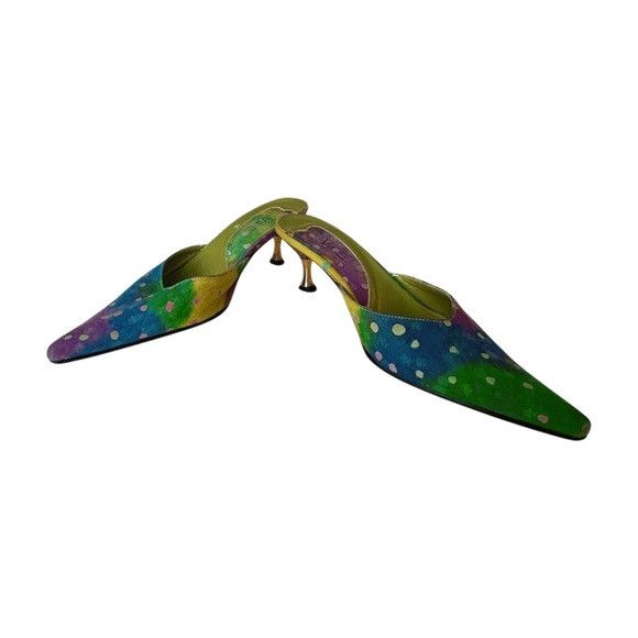 Other Y2K Rainbow Polka Dot Pointed Toe Mules Size US 6 / IT 36 - 2 Thumbnail