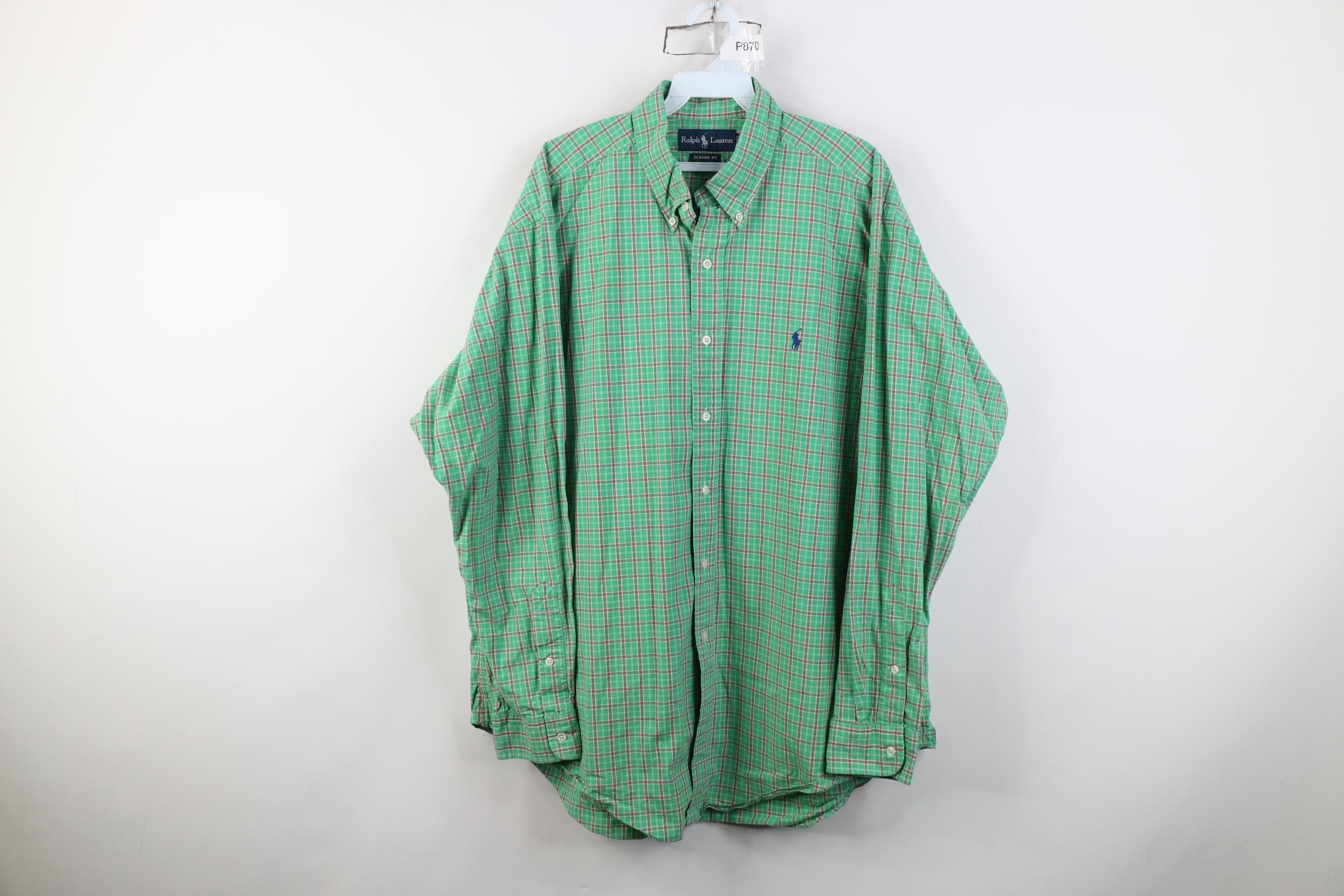 Polo Ralph Lauren Vintage 90s Ralph Lauren Collared Button Down Shirt Plaid Size US XL / EU 56 / 4 - 1 Thumbnail