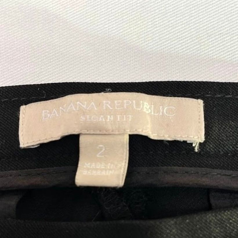 Banana Republic VINTAGE Banana Republic Sloan Slim Fit Crop Dress Pants Black Navy Size 2 Mid Rise Men? No. Wait. Size 26" / US 2 / IT 38 - 6 Thumbnail