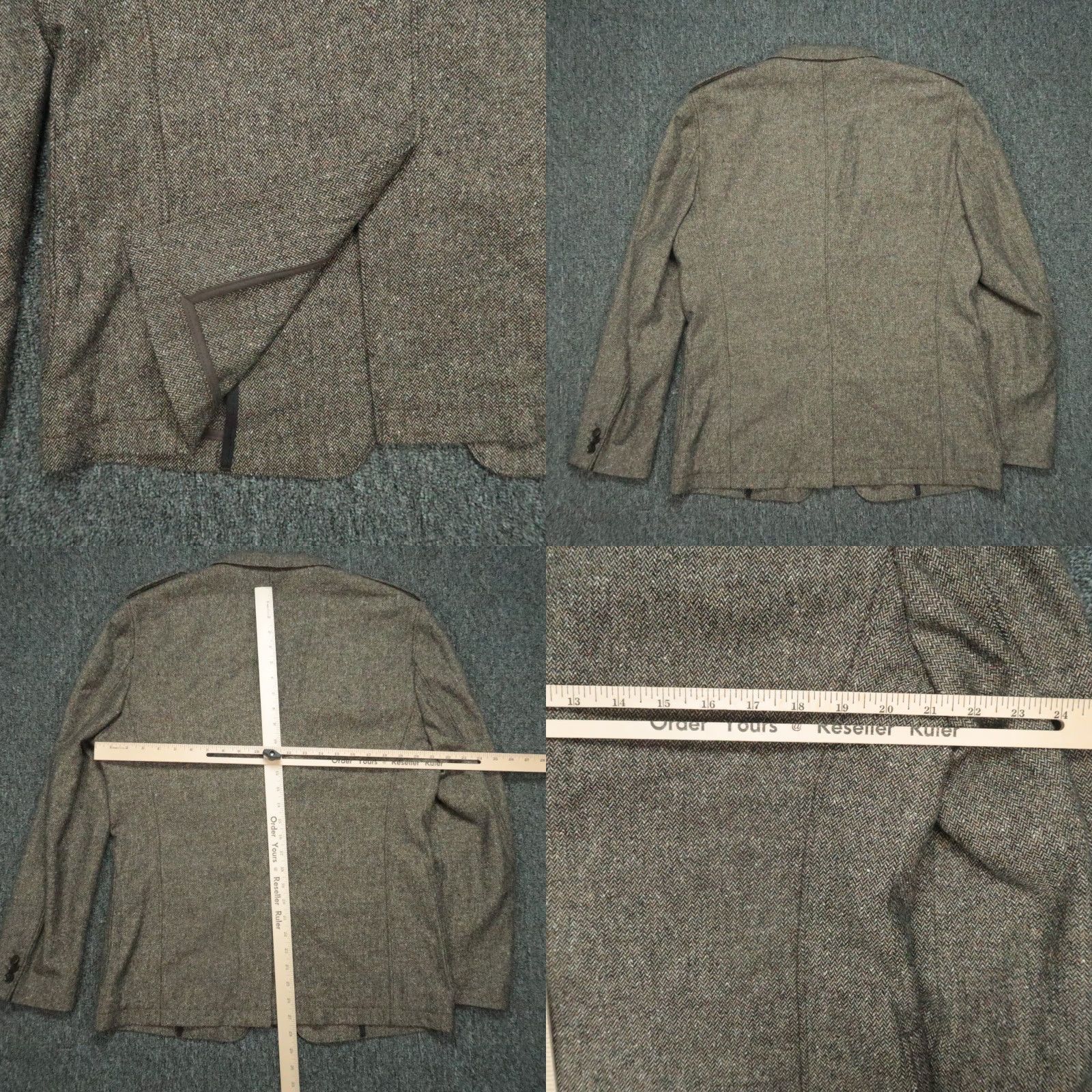 Hugo Boss Hugo Boss Blazer Mens 42R Brown Wool Silk Herringbone Sport Coat Jacket Mens Regular Three-Button Notch Lapel Single-Breasted 2 Piece Vintage: No Size 42R - 8 Thumbnail