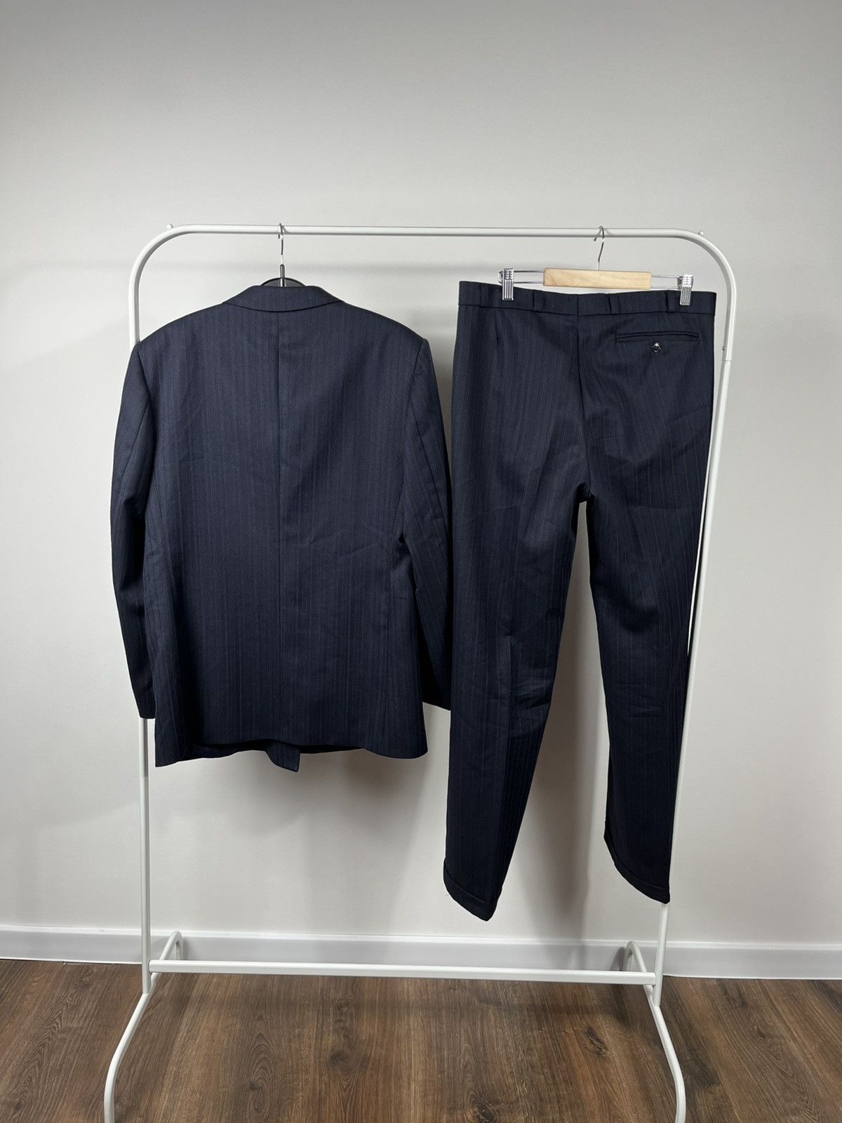 Other Vintage Wool Double-Breasted Suit Jacket Two-Piece Navy Size 40R - 13 Thumbnail