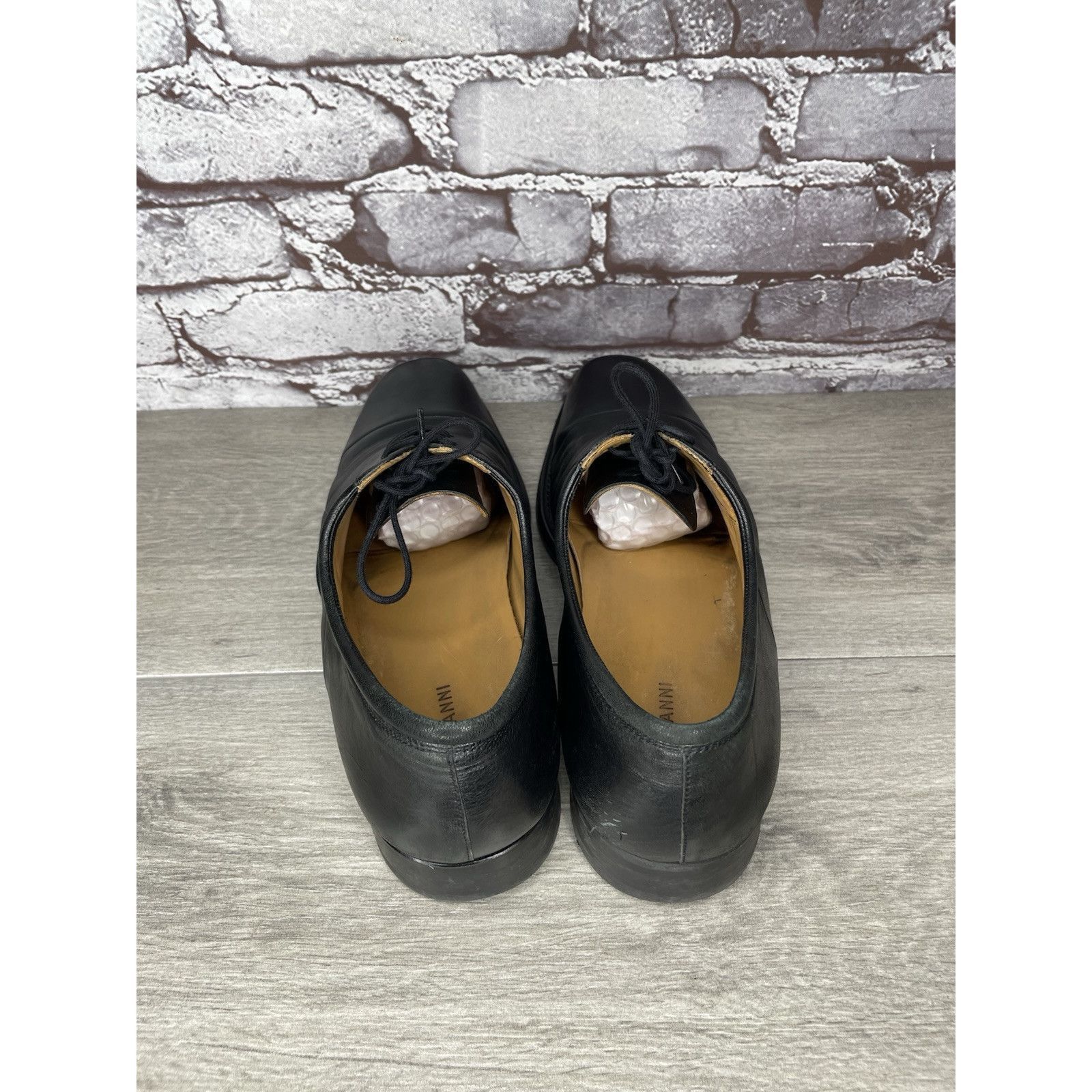 Magnanni Magnanni Black Leather Cap Toe Lace Up Oxfords Dress Shoes M Size US 10 / EU 43 - 4 Thumbnail