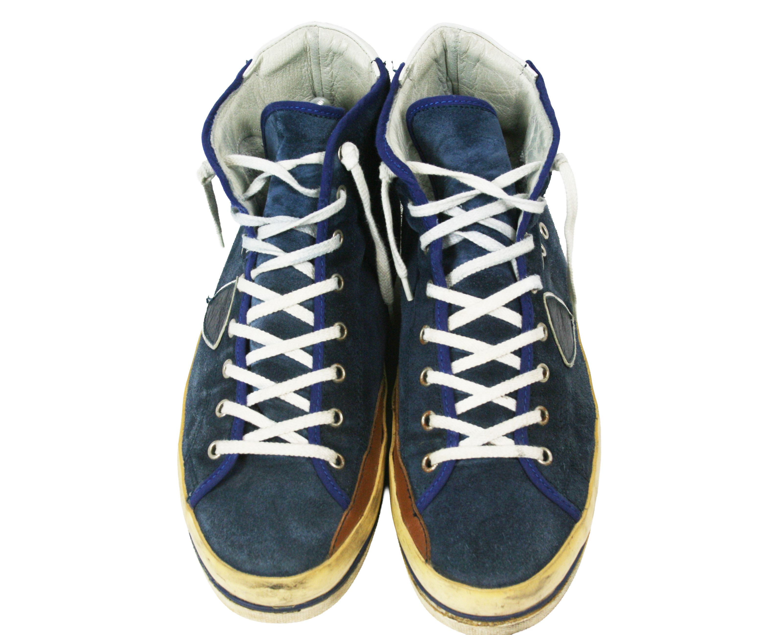 Philippe Model PRSX Suede Grunge Distressed High Top Sneakers Size US 8 / EU 41 - 8 Thumbnail