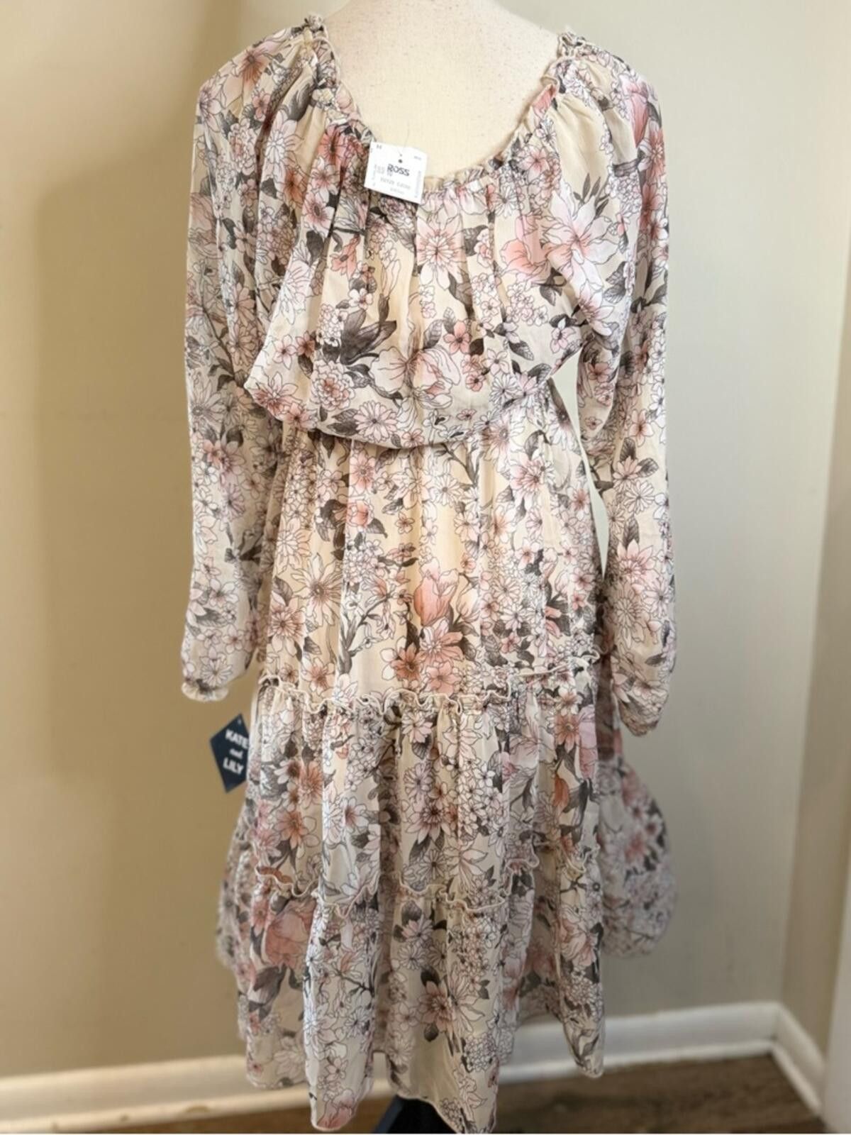Other Kate and Lily neutral floral tiered maxi dress SZ 10 Size L / US 10 / IT 46 - 4 Thumbnail