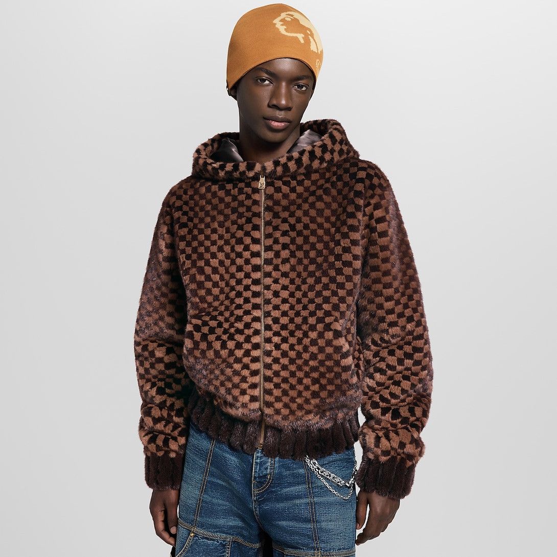 Louis Vuitton Damier Intarsia Zipped Mink Hoodie Size US XS / EU 42 / 0 - 2 Thumbnail
