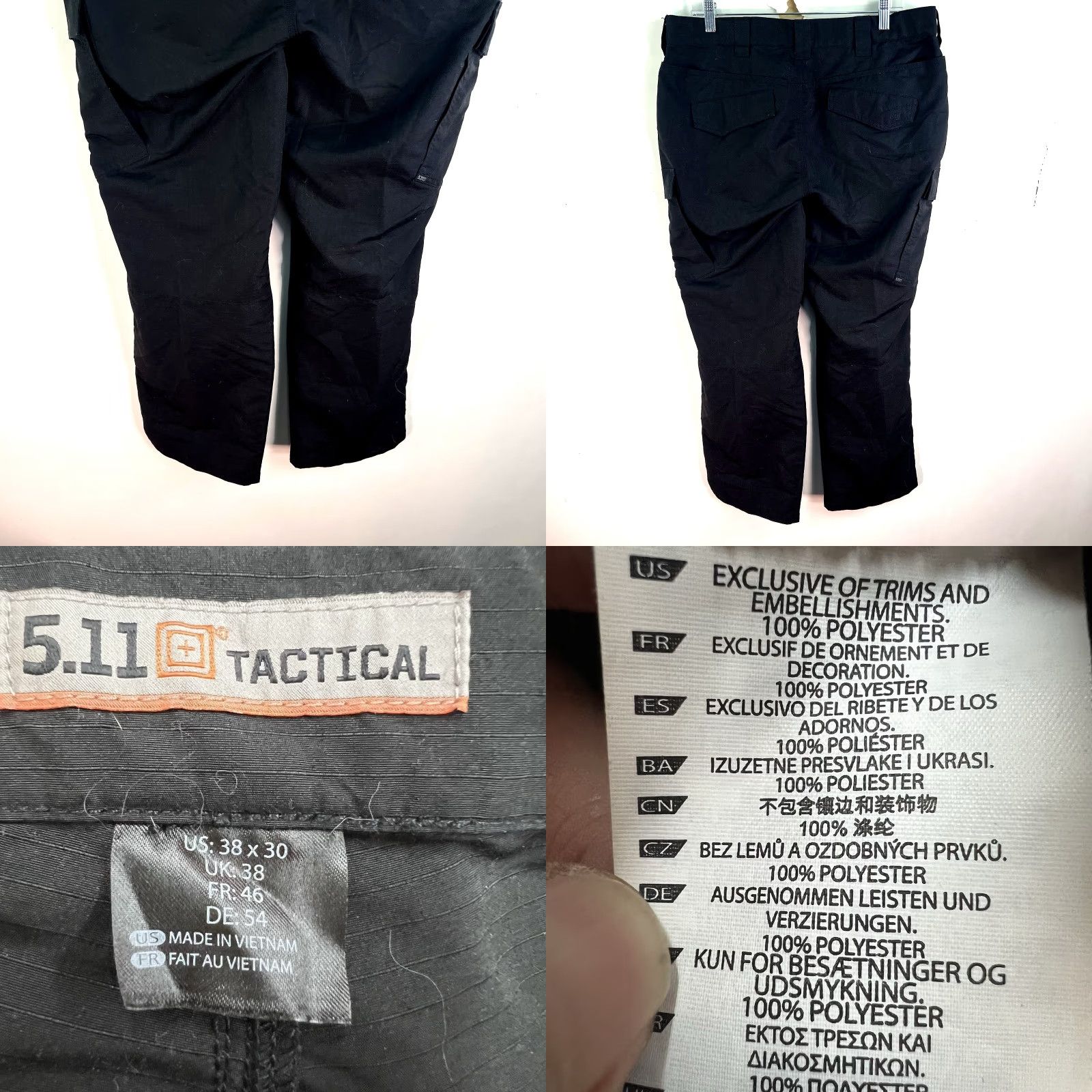 Vintage 5.11 Tactical KVR Rip Stop Cargo Pants Mens 38 X30 Black Polyester Cargo Pocket Slash Pocket Regular Straight Mens Clothing 5.11 Taclite Pro 2000s? Size US 38 / EU 54 - 8 Thumbnail