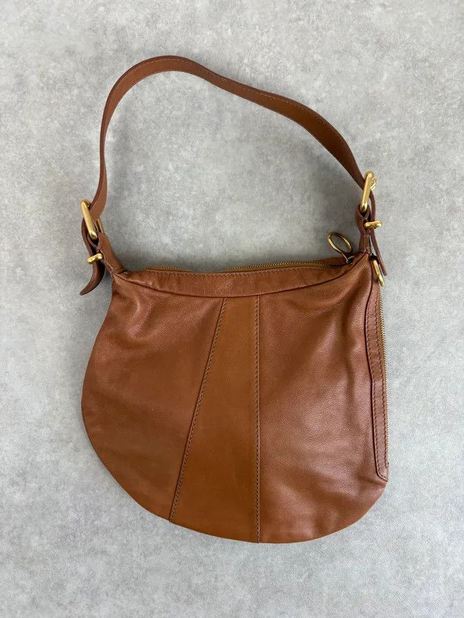 Fendi 2000s Fendi Brown Leather Scalloped Detail Shoulder Bag Size ONE SIZE - 4 Thumbnail