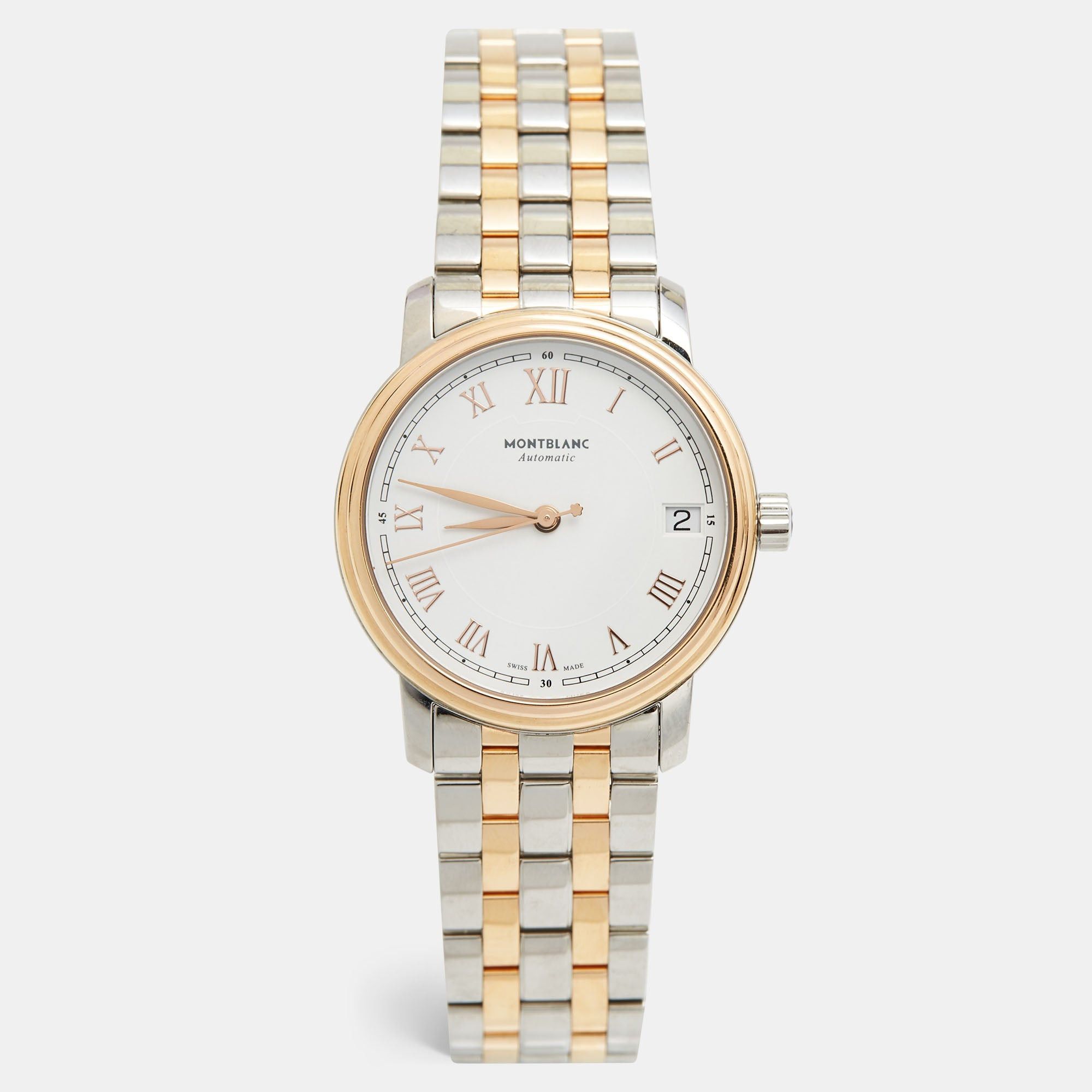 Montblanc MONTBLANC White 18k Rose Gold Stainless Steel Tradition ...