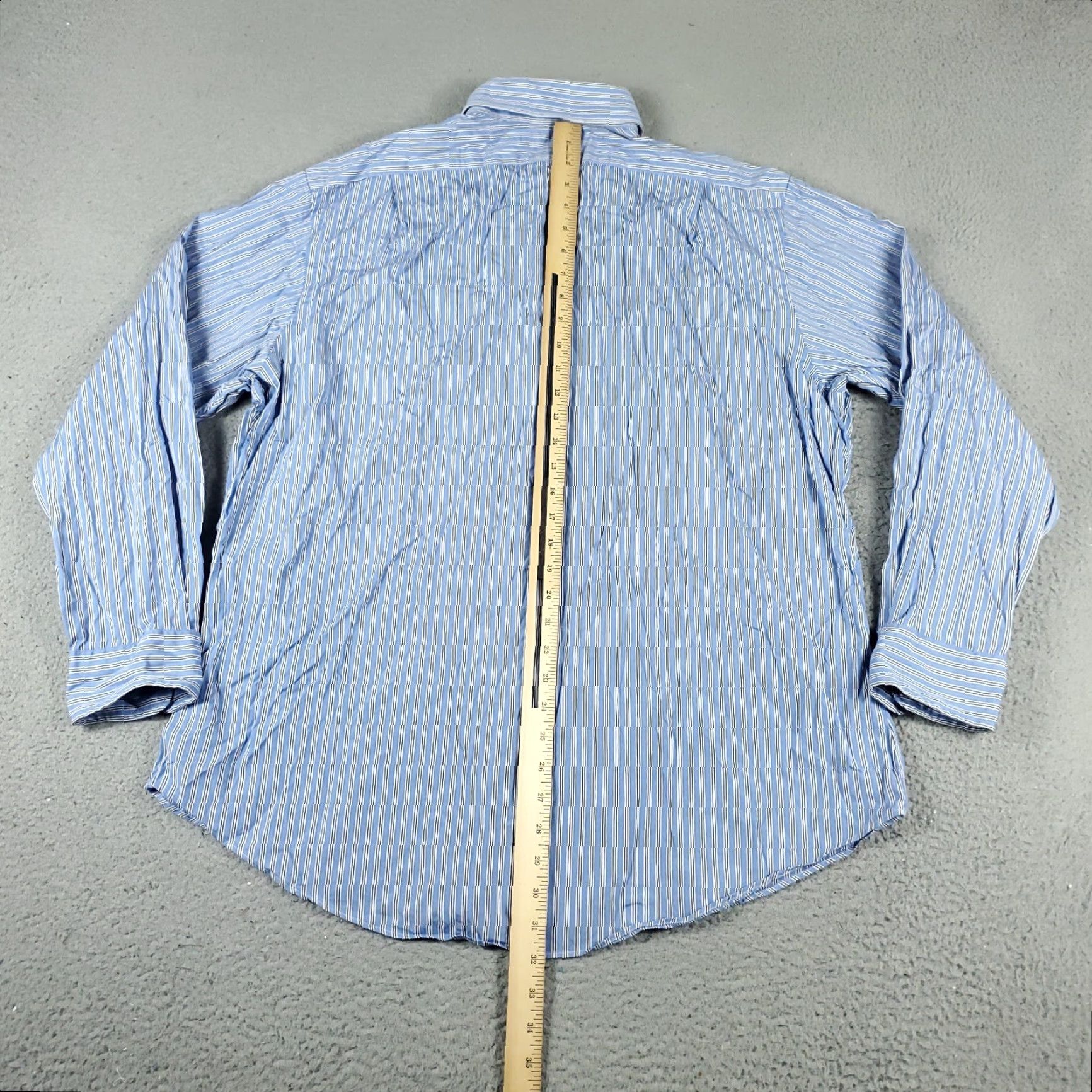 Ralph Lauren Ralph Lauren Dress Shirt Men’s 17.5 Blue Striped Long Sleeve Button Up Classic Regular Fit Size 46R - 3 Thumbnail