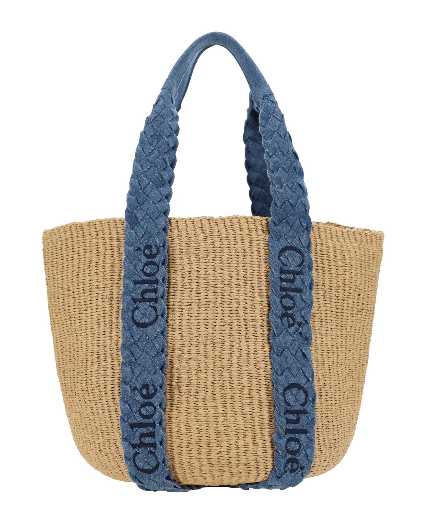 Chloe o1loc1c10226 Size: OS / Woody Basket Bag in Denim Size ONE SIZE - 1 Thumbnail