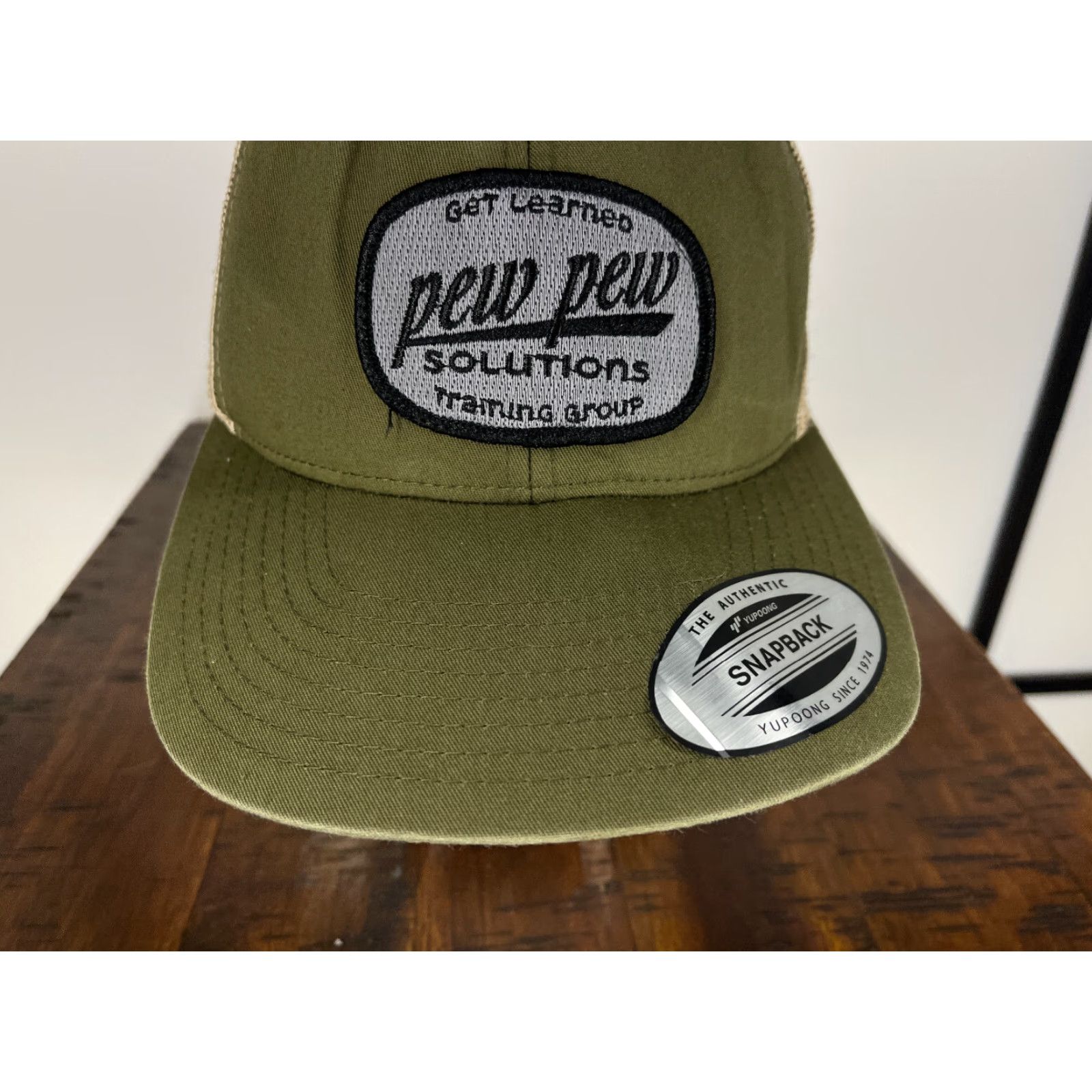 Vintage Pew Pew Solutions Hat Cap Snap Back Adult One Size Green Poly Blend Trucker Hat/Cap Men Green Nike Brand? Size ONE SIZE - 3 Thumbnail