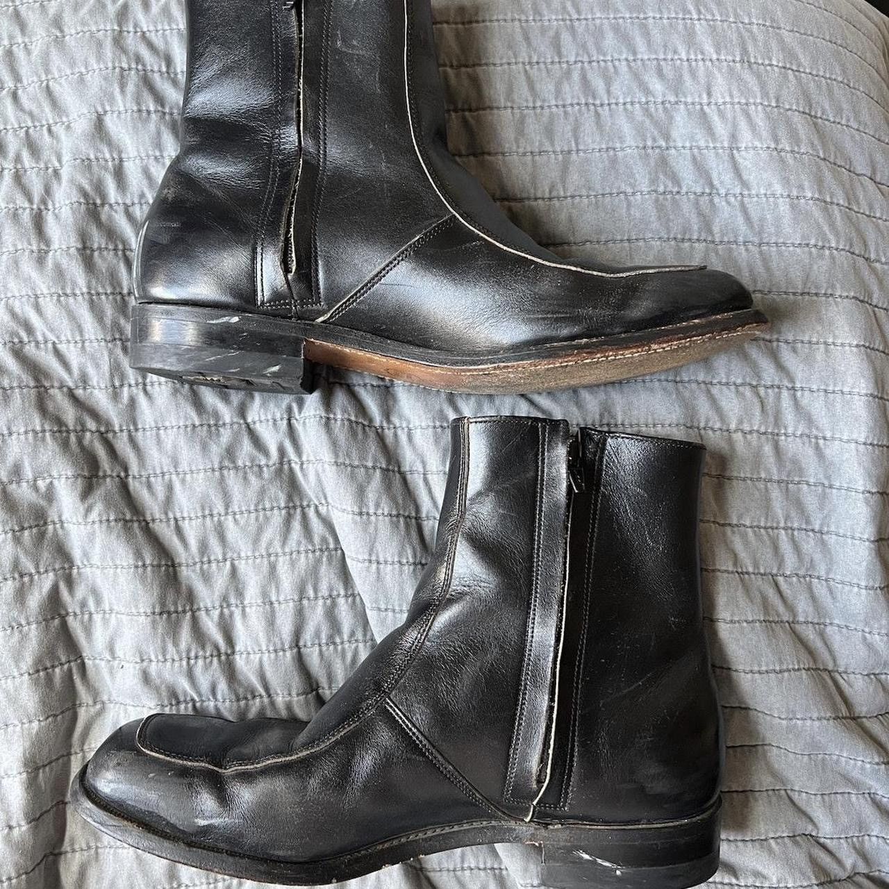 Vintage Vintage Slim Side Zip Leather Boots Size US 10.5 / EU 43-44 - 6 Thumbnail