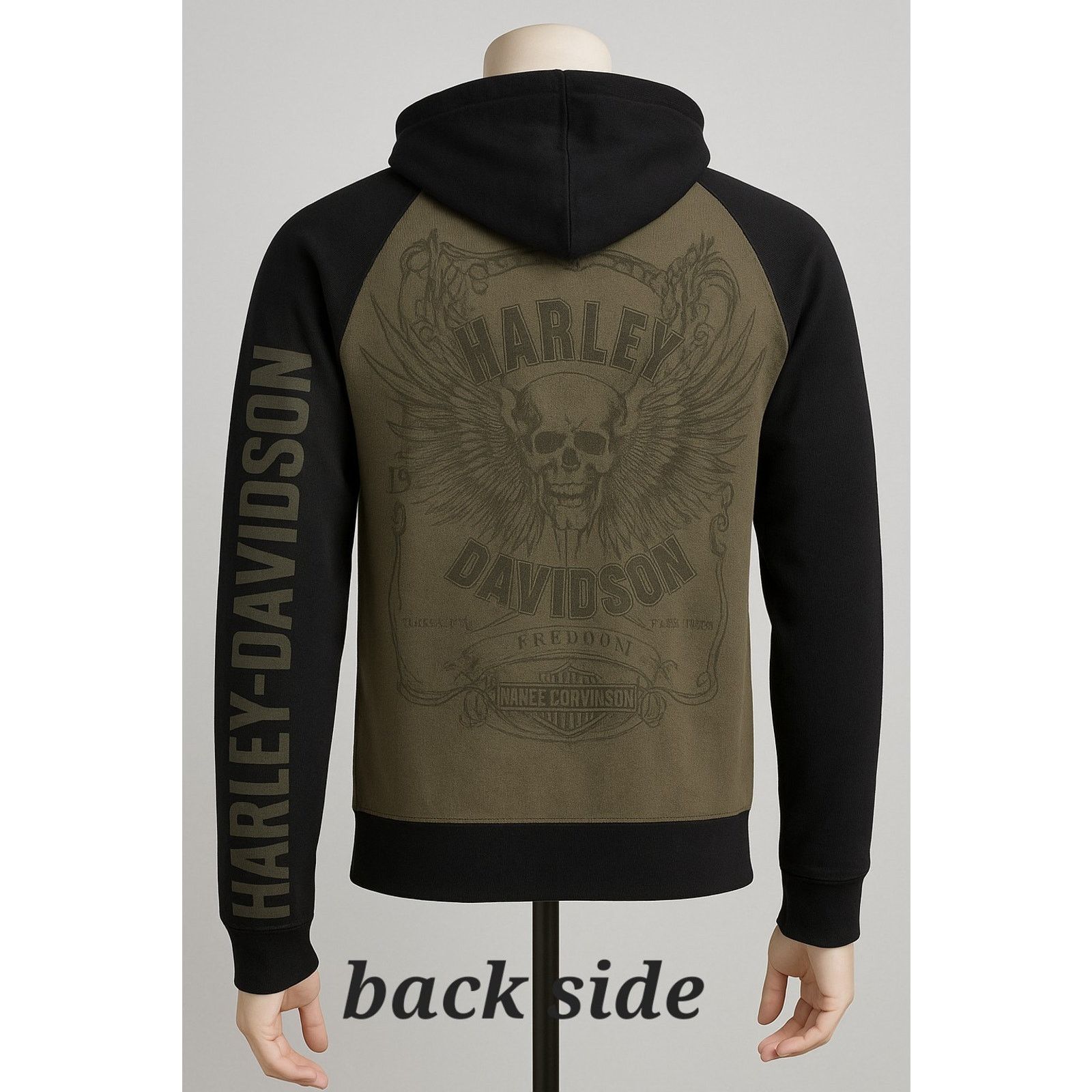 Harley Davidson Harley-Davidson Hooded Sweater Green And Black Size Medium Size US M / EU 48-50 / 2 - 1 Thumbnail