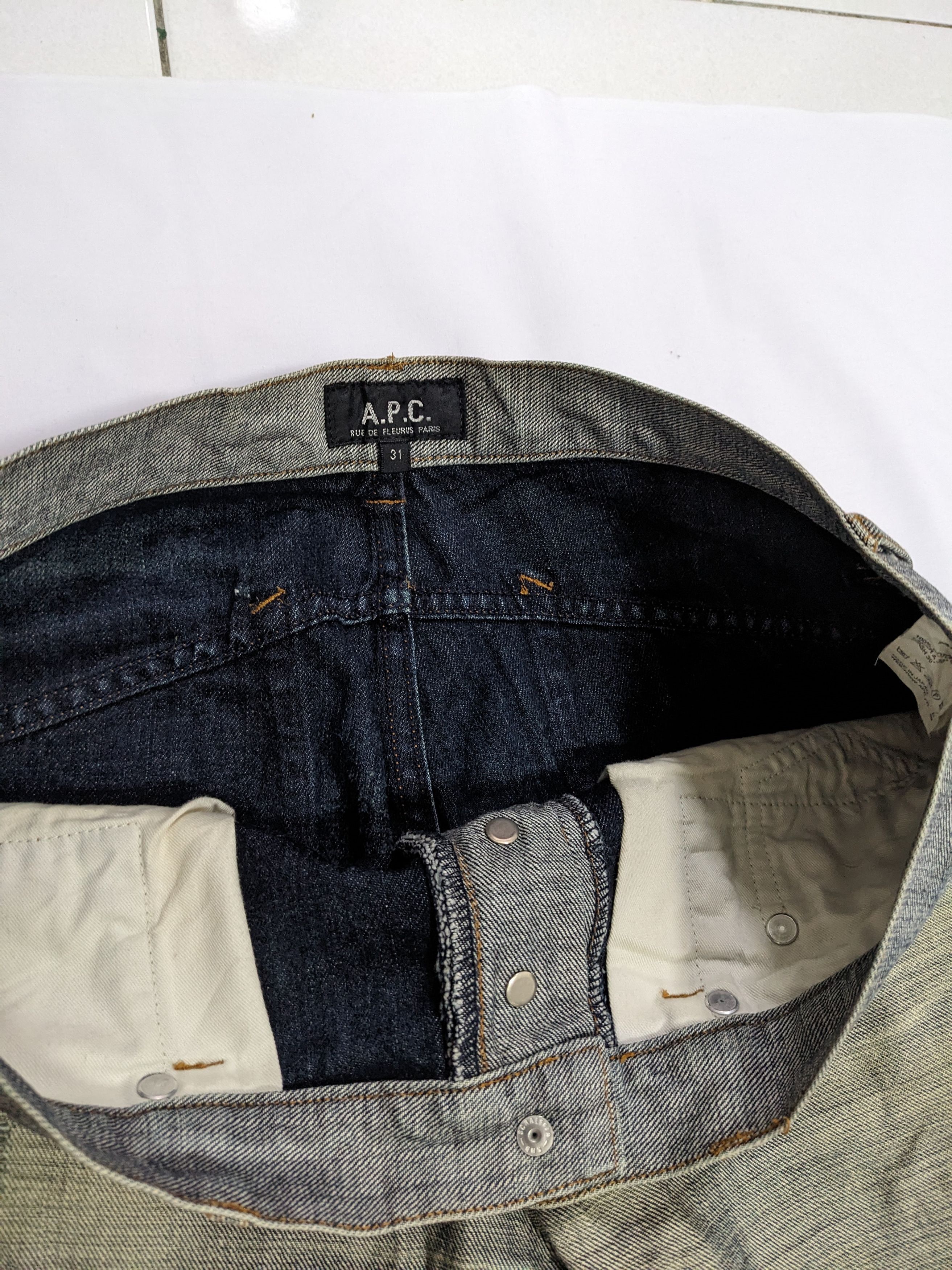 A.P.C. × Vintage Vintage APC 90s Mudwash Distressed Trasher Button fly Jeans Size US 31 - 12 Thumbnail