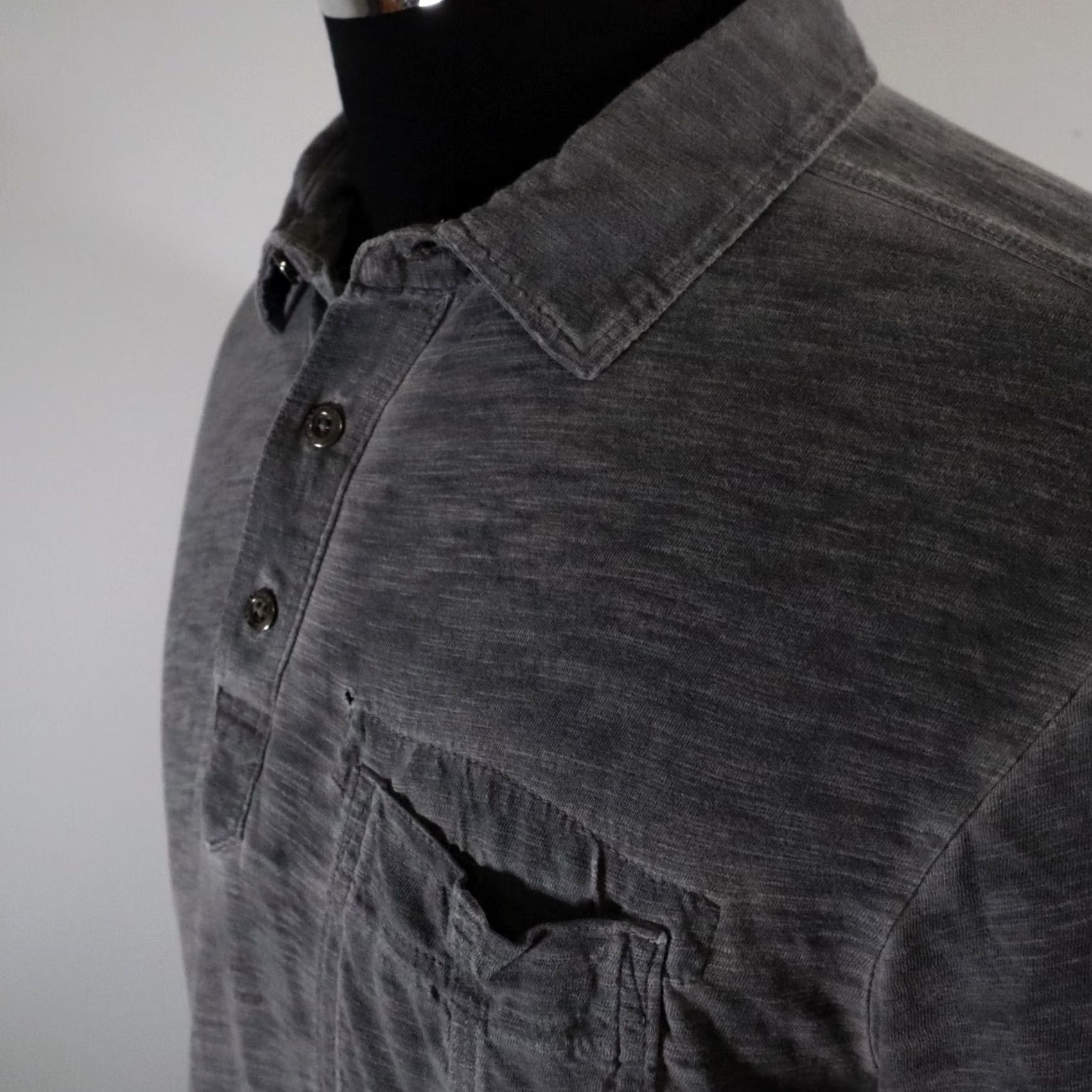 Vintage Rock & Republic Polo Shirt Mens Medium Dark Gray Pocket Short Sleeve Golf Casual Size US M / EU 48-50 / 2 - 2 Thumbnail