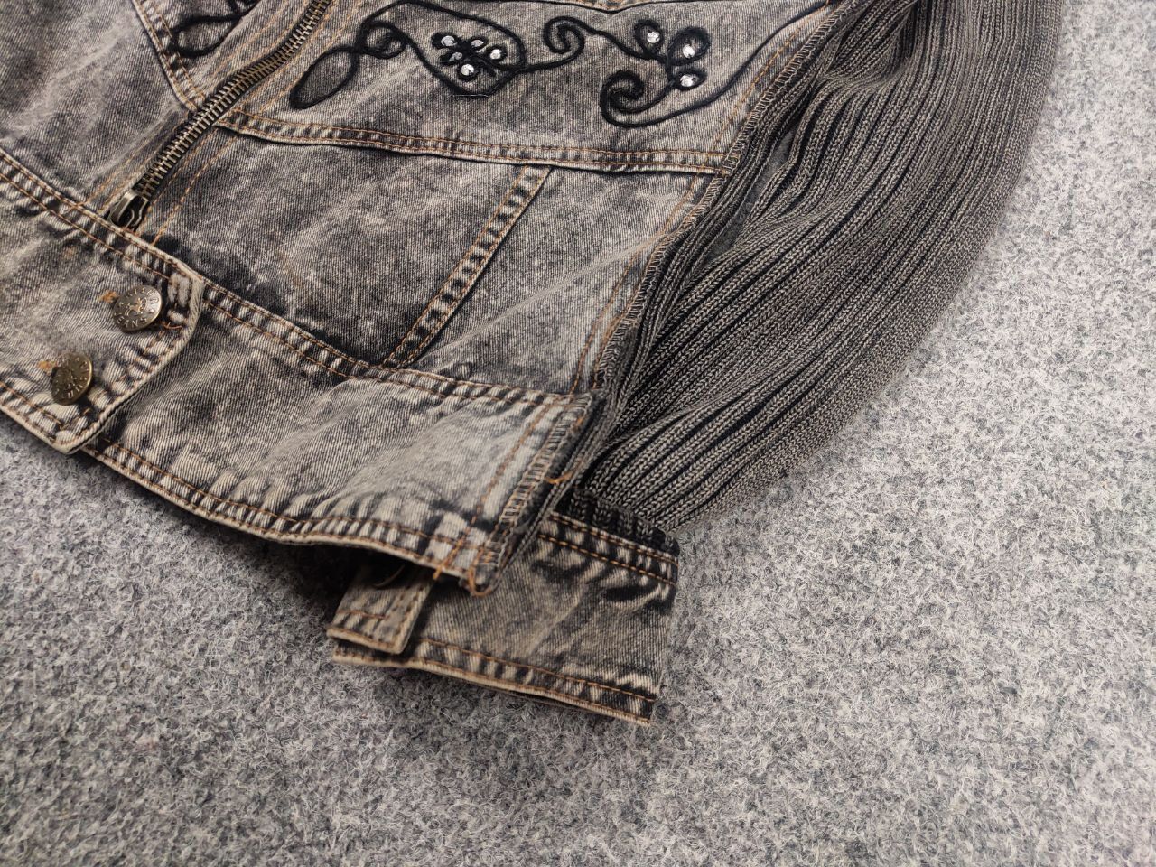 Hysteric Glamour Vintage Jacket Ribbed sleeves if six was nine style LGB Y2K Size M / US 6-8 / IT 42-44 - 6 Thumbnail