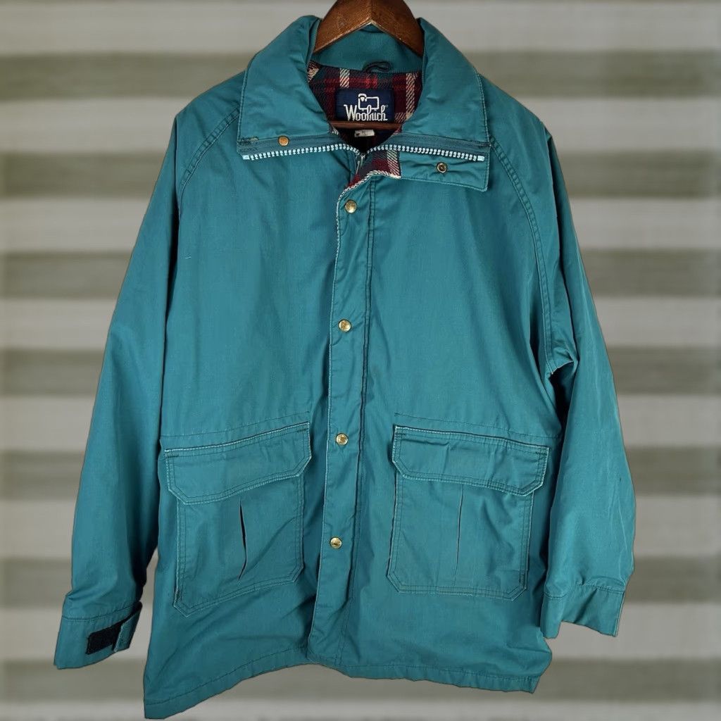 Vintage VINTAGE Woolrich Jacket Mens L Teal Parka Wool Blanket Lined 80s USA Made Chore Size US L / EU 52-54 / 3 - 1 Thumbnail