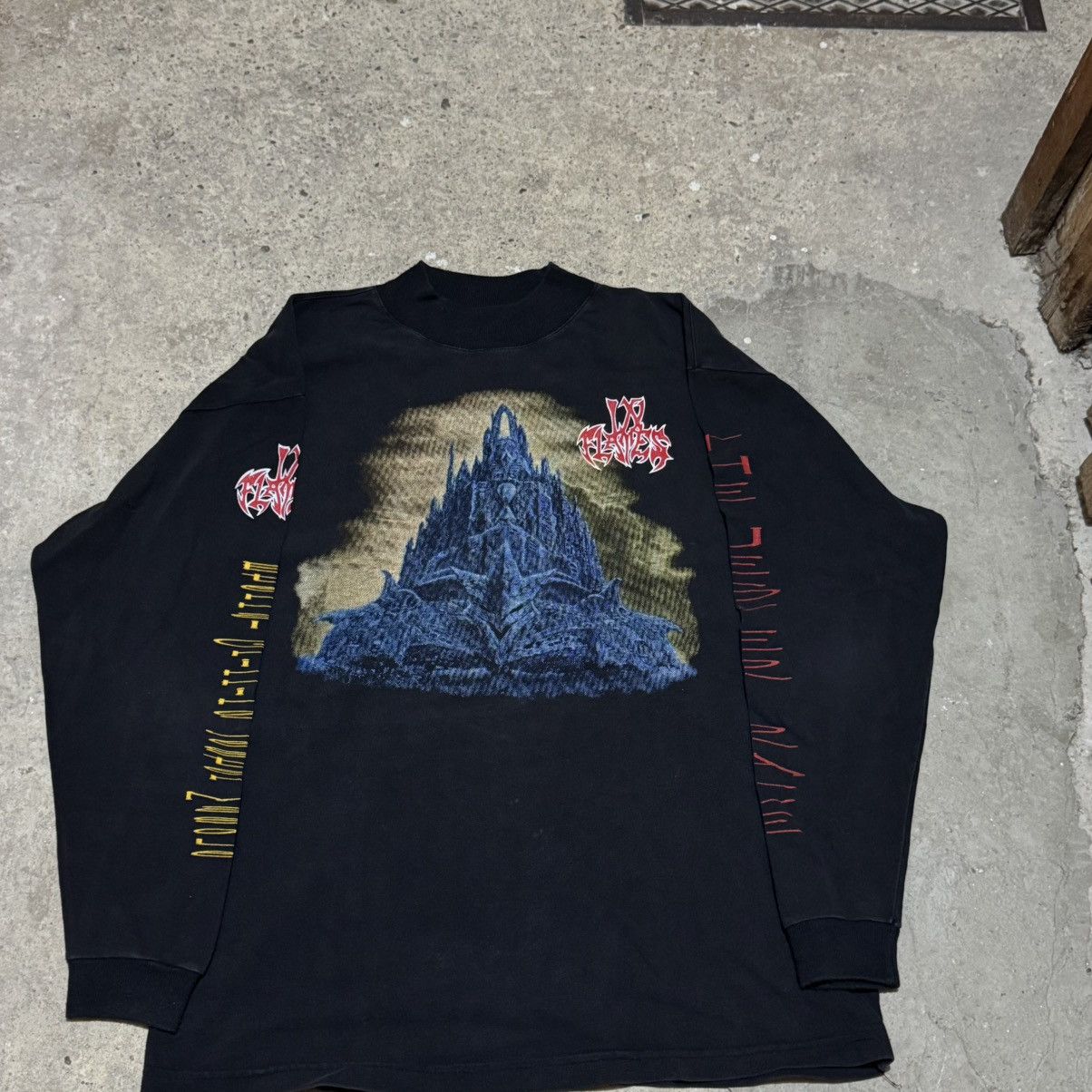 Band Tees × Vintage Vintage 90s In flames long sleeve the jester race Size US XL / EU 56 / 4 - 1 Thumbnail