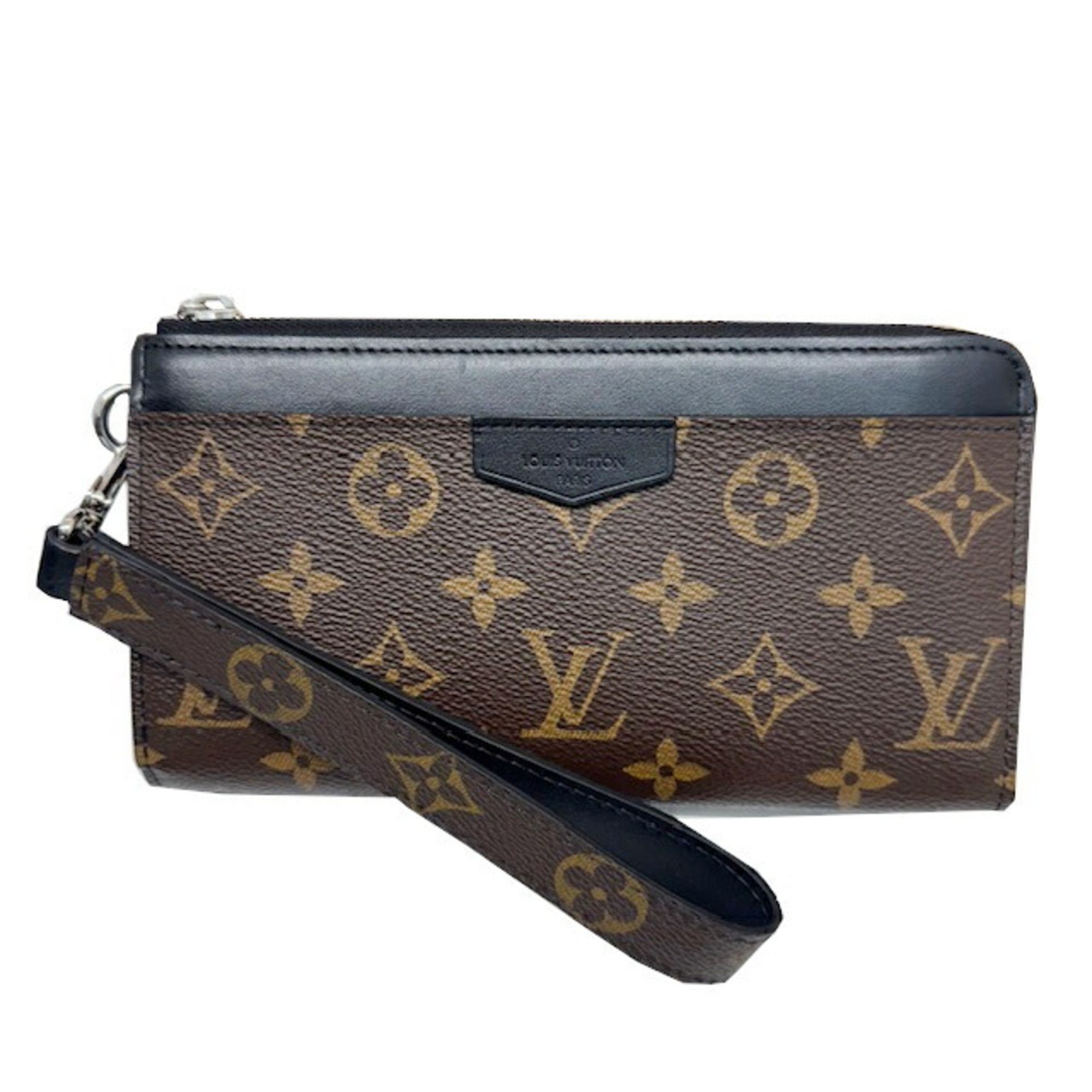 Louis Vuitton Louis Vuitton Monogram Macassar Zippy Dragonne M69407 RFID L-shaped long wallet Calf leather with strap Brown Noir Black Men's Size ONE SIZE - 1 Thumbnail