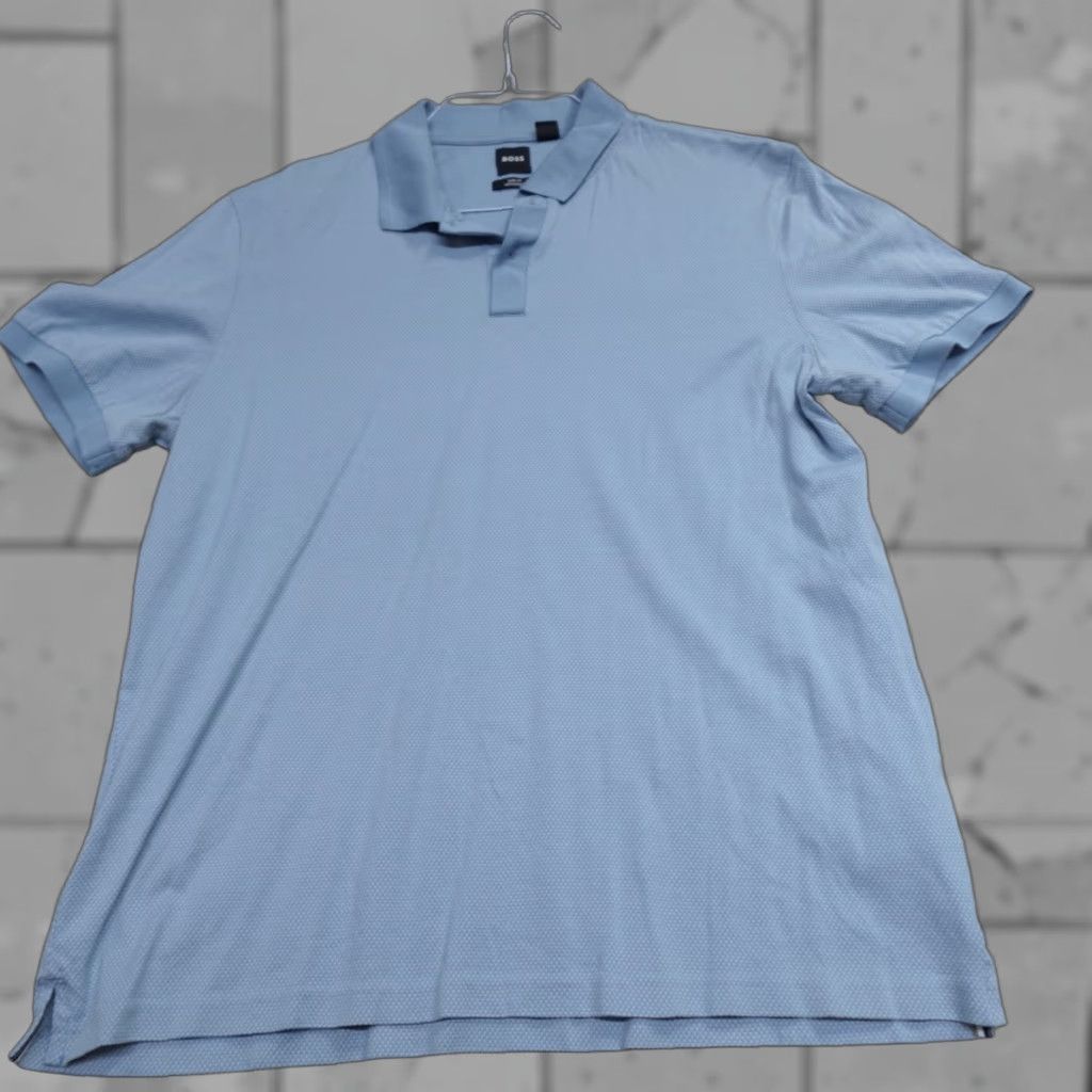 Hugo Boss HUGO BOSS Polo Shirt 2XL Blue Mercerized Cotton Elastane Jersey Short Sleeve Collared Button Classic Men Polo Shirt Blues 2XL Mens Size US XXL / EU 58 / 5 - 1 Thumbnail