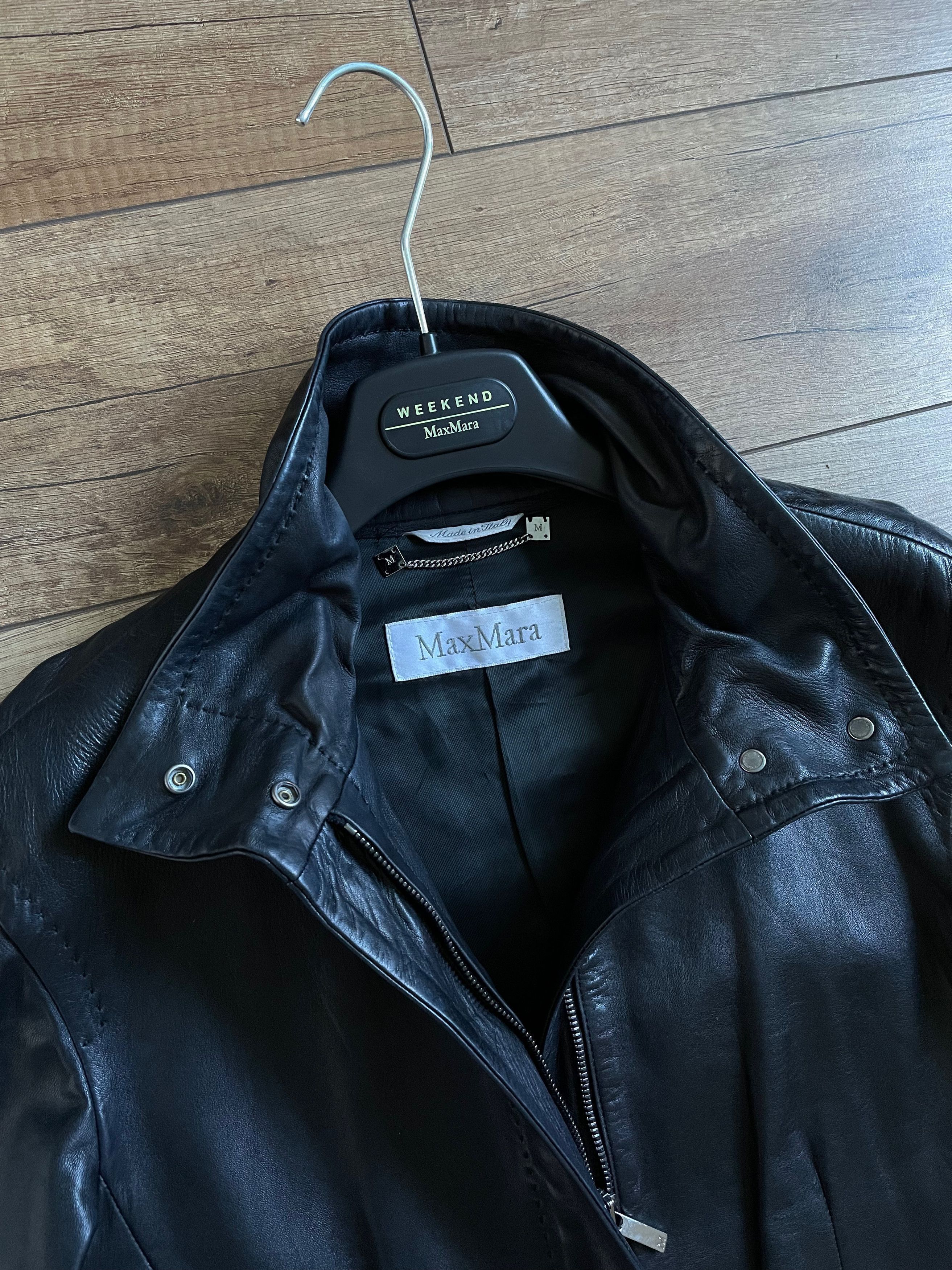 Max Mara Max Mara Black Leather Bomber Jacket Size M / US 6-8 / IT 42-44 - 8 Thumbnail