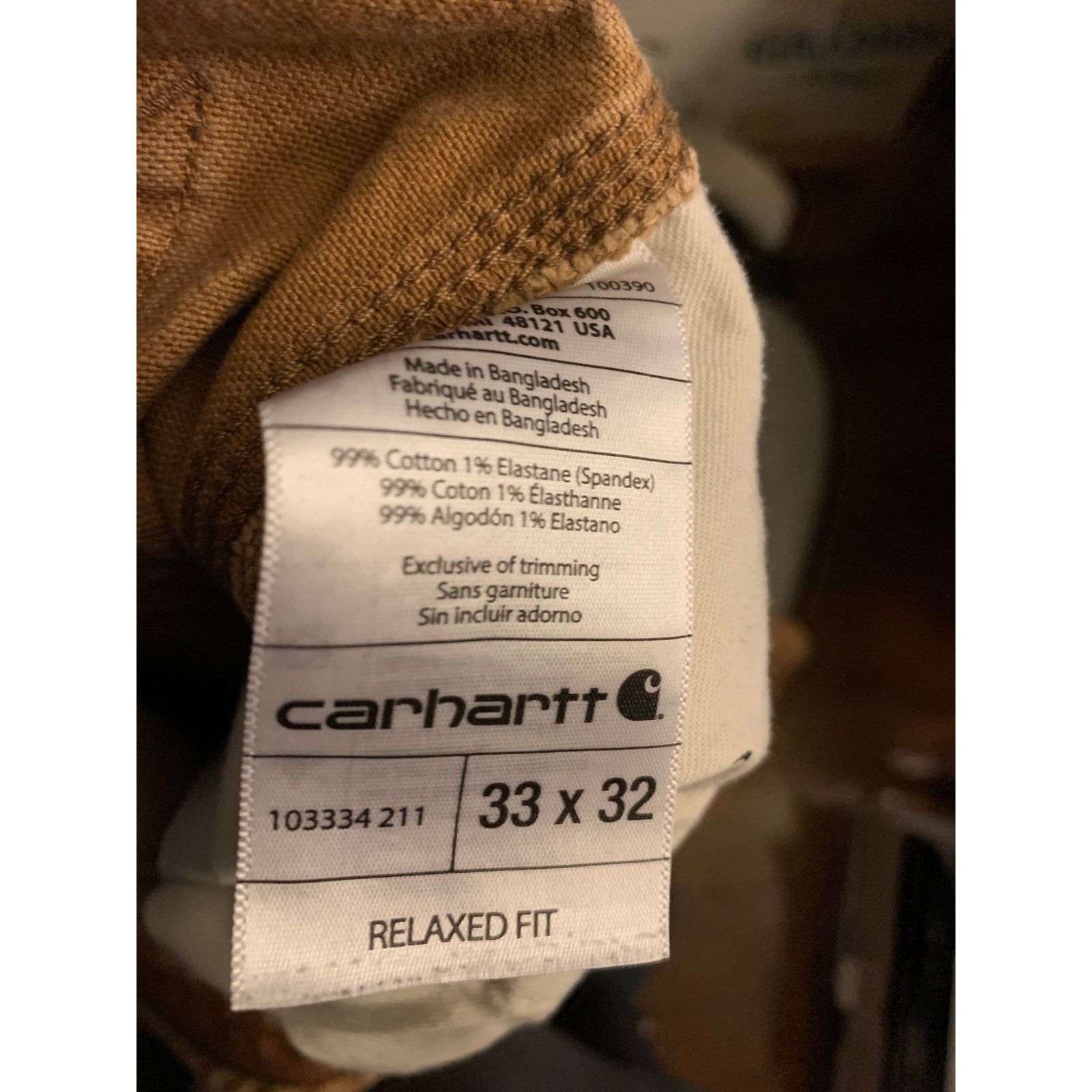 Carhartt Carhartt 103334 Brown Double Front Duck Pants 33X32 Size US 33 - 12 Thumbnail