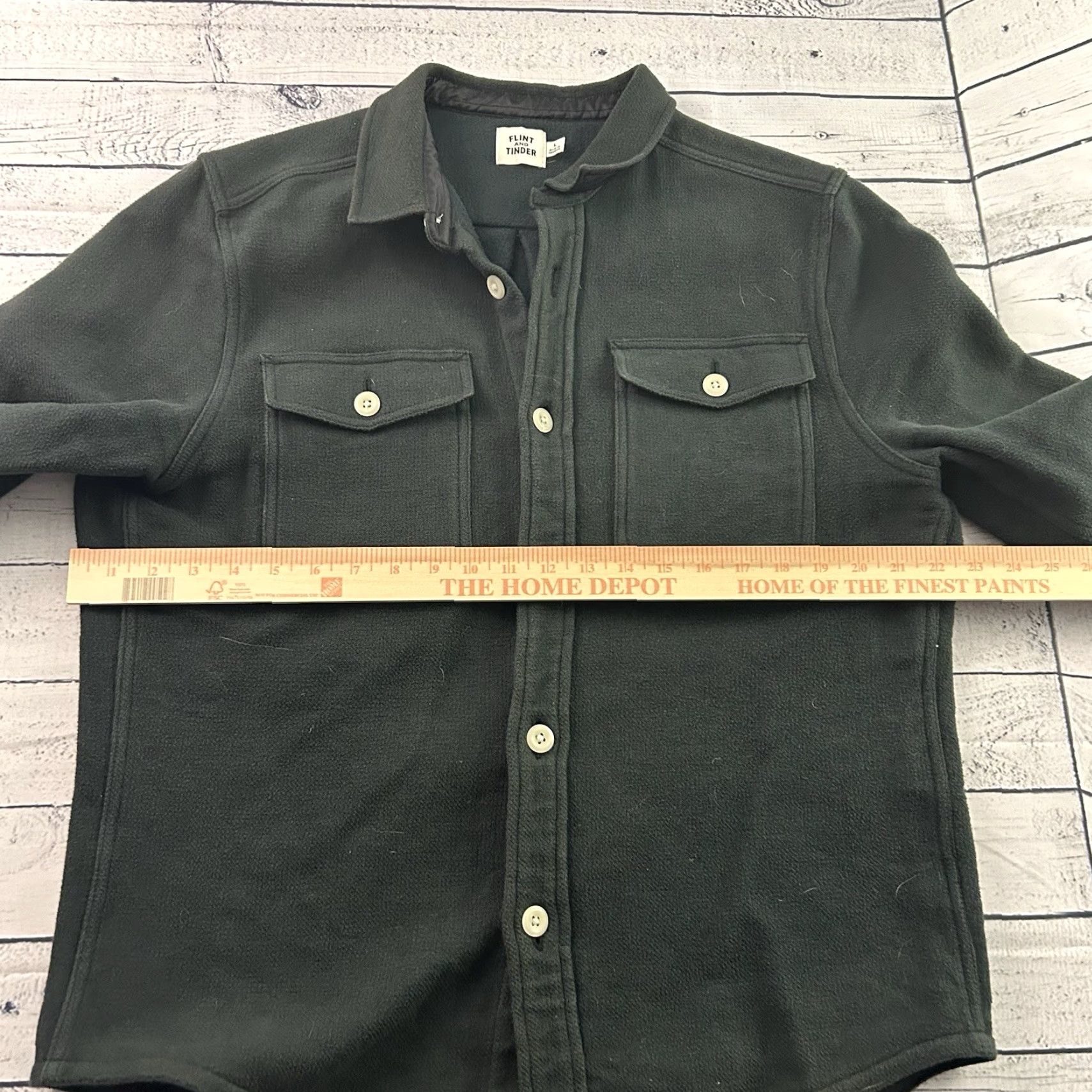 Flint And Tinder Flint & Tinder Shirt Jacket Mens Large Gray Cotton Wool Button Front Size US L / EU 52-54 / 3 - 4 Thumbnail