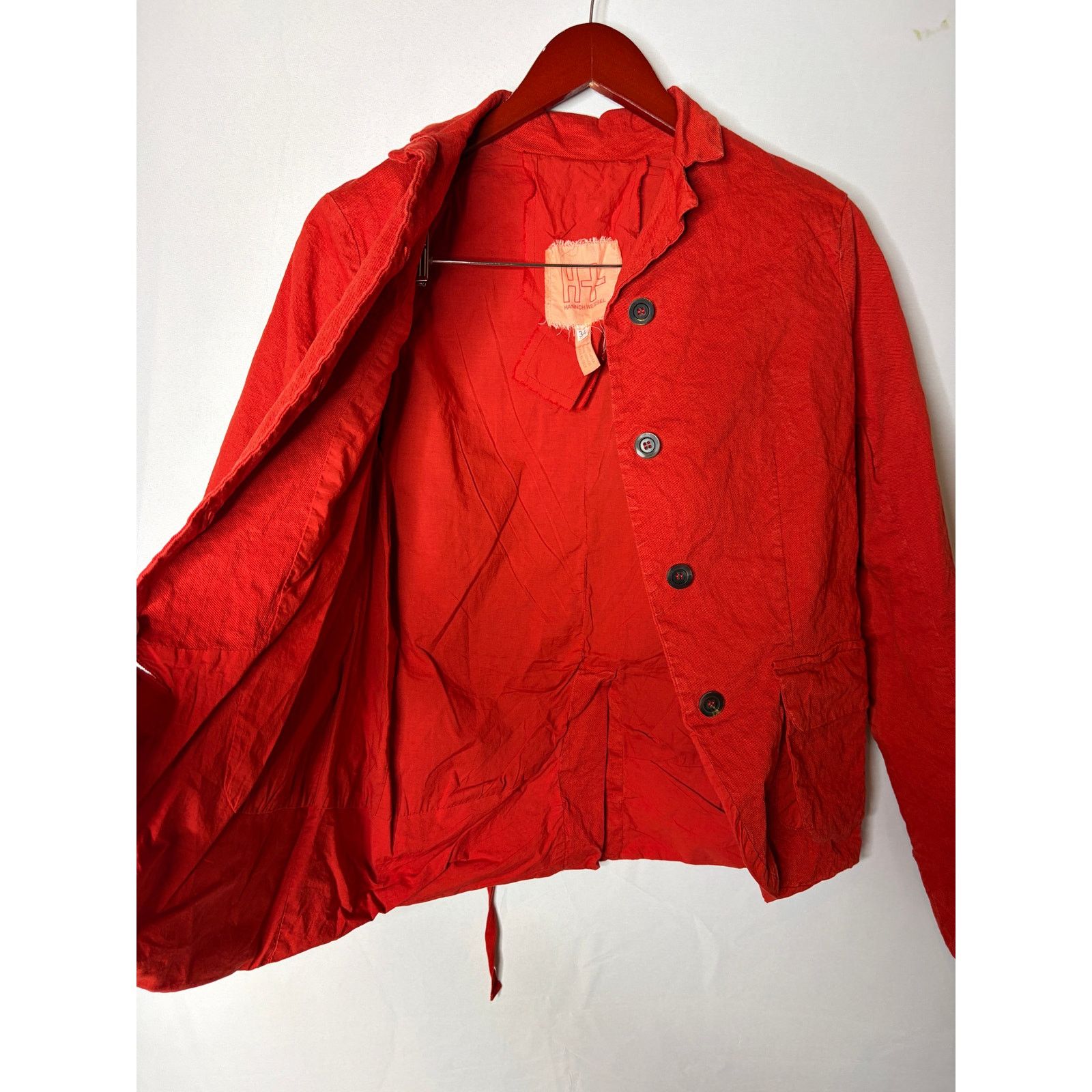 Other Hannoh Wessel red cotton button down blazer jacket sz 34 XS Size XS / US 0-2 / IT 36-38 - 5 Thumbnail
