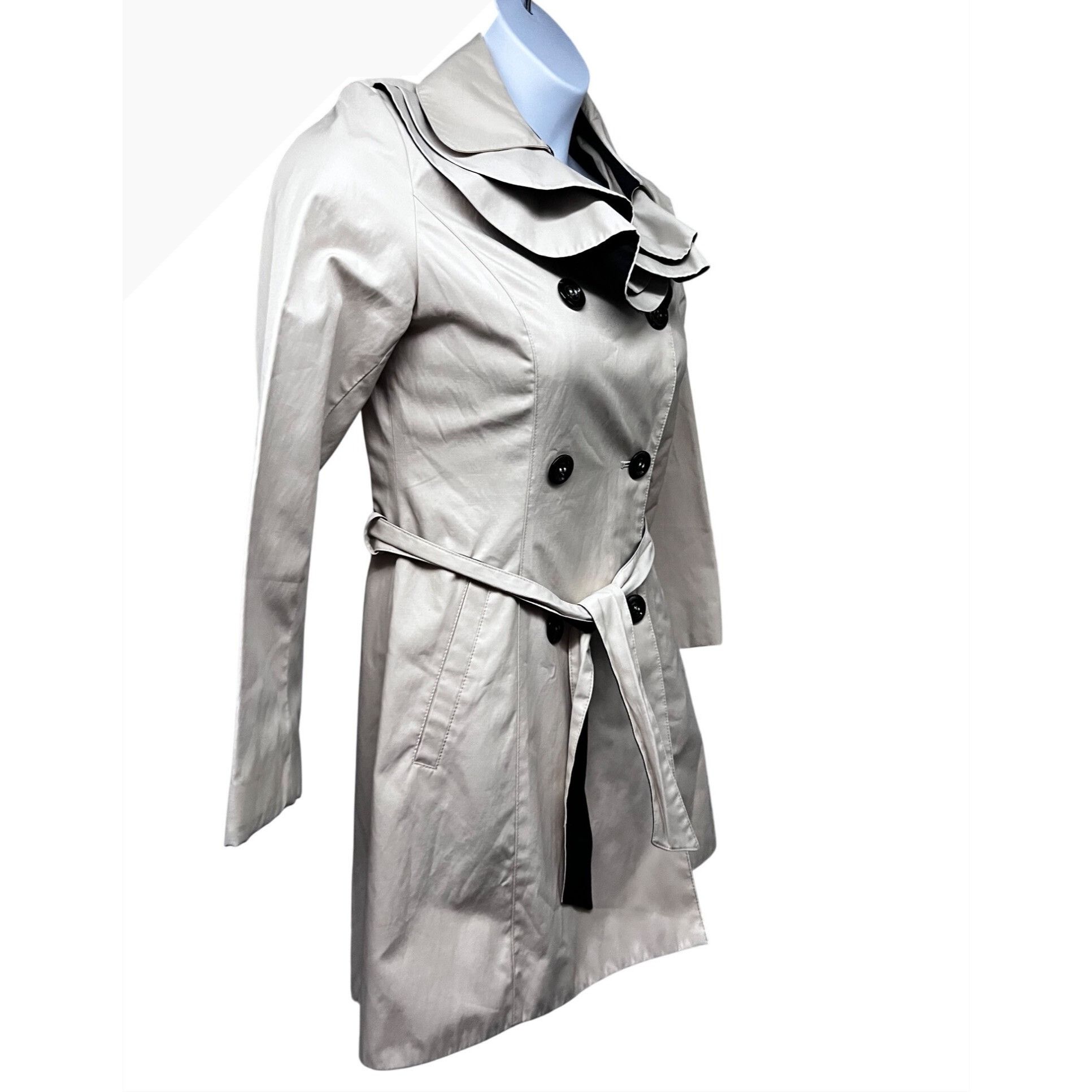 Betsey Johnson Betsey Johnson Beige Double Breasted Belted Lined Trench Coa Size S / US 4 / IT 40 - 4 Thumbnail
