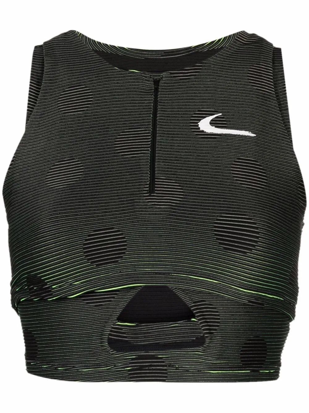 Nike × Off-White o1mle0425 Performance Crop Top in Black & Green Size M / US 6-8 / IT 42-44 - 1 Thumbnail