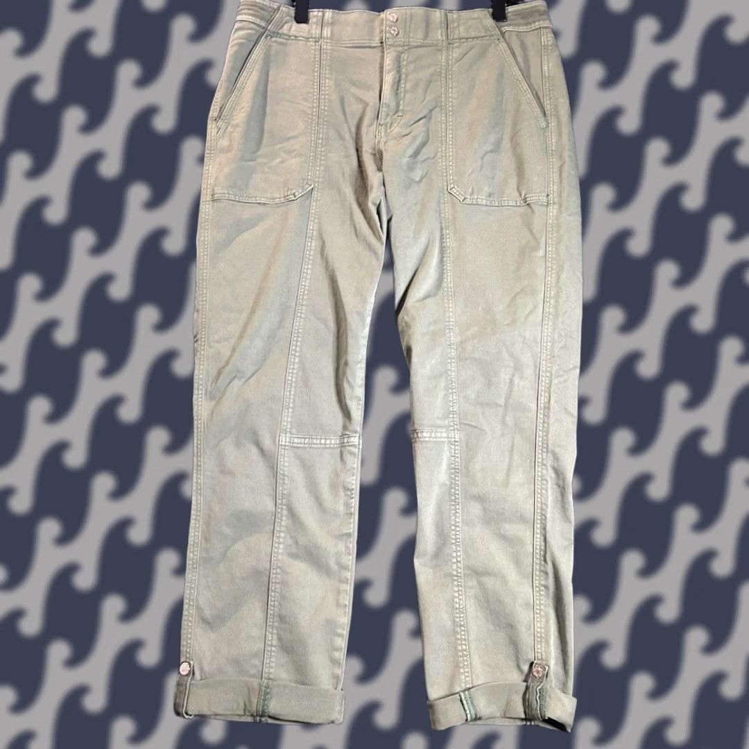White House Black Market White House Black Market Crop Pants Women's 10 Olive Green Mid Rise Straight NWT Size 32" / US 10 / IT 46 - 1 Thumbnail