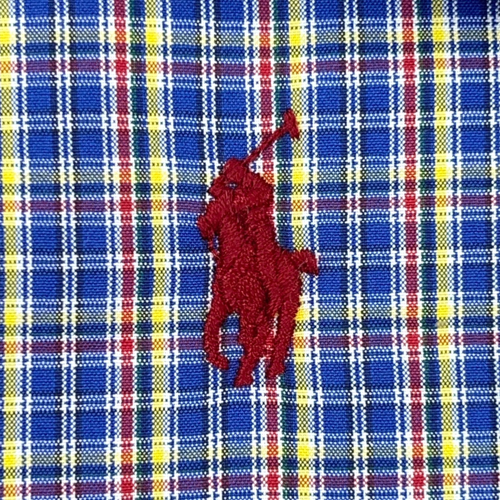 Ralph Lauren Ralph Lauren Shirt Men Large Blue Red Plaid Button Up Dress Poplin Windowpane A6 Size 42R - 6 Thumbnail