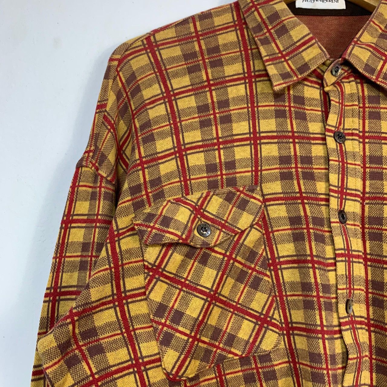 Yves Saint Laurent VTG YSL Yves Saint Laurent Check Flannel Shirt Long Sleeve Size US L / EU 52-54 / 3 - 8 Thumbnail