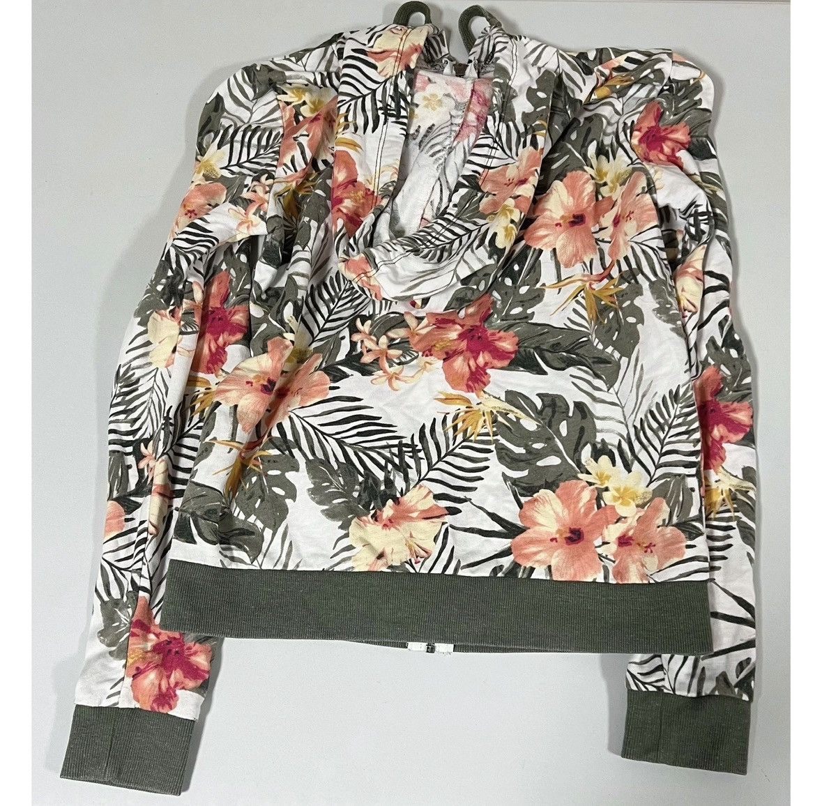 Vintage Tropical Hibiscus Flowers Floral Sweatshirt Hoodie Size S 🌺✨ Size S / US 4 / IT 40 - 5 Thumbnail