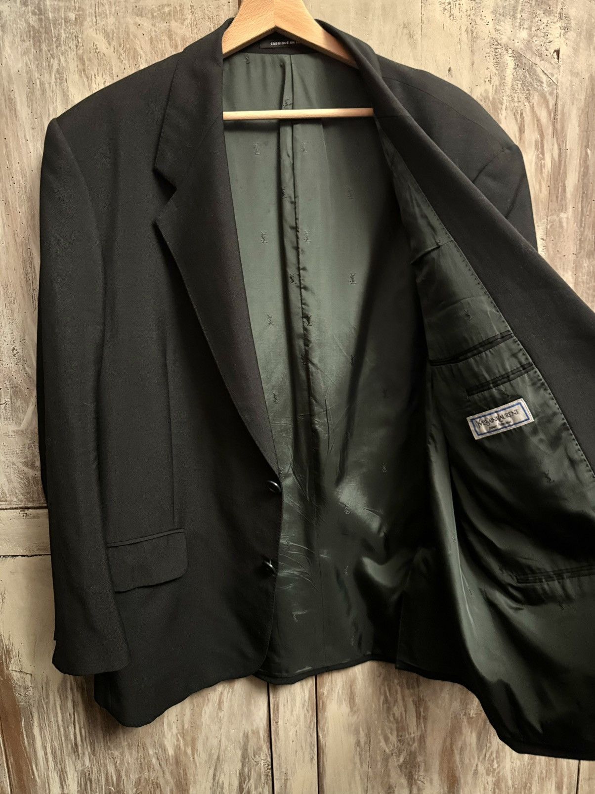 Yves Saint Laurent vintage yves saint laurent black wool blazer jacket Size 50R - 4 Thumbnail