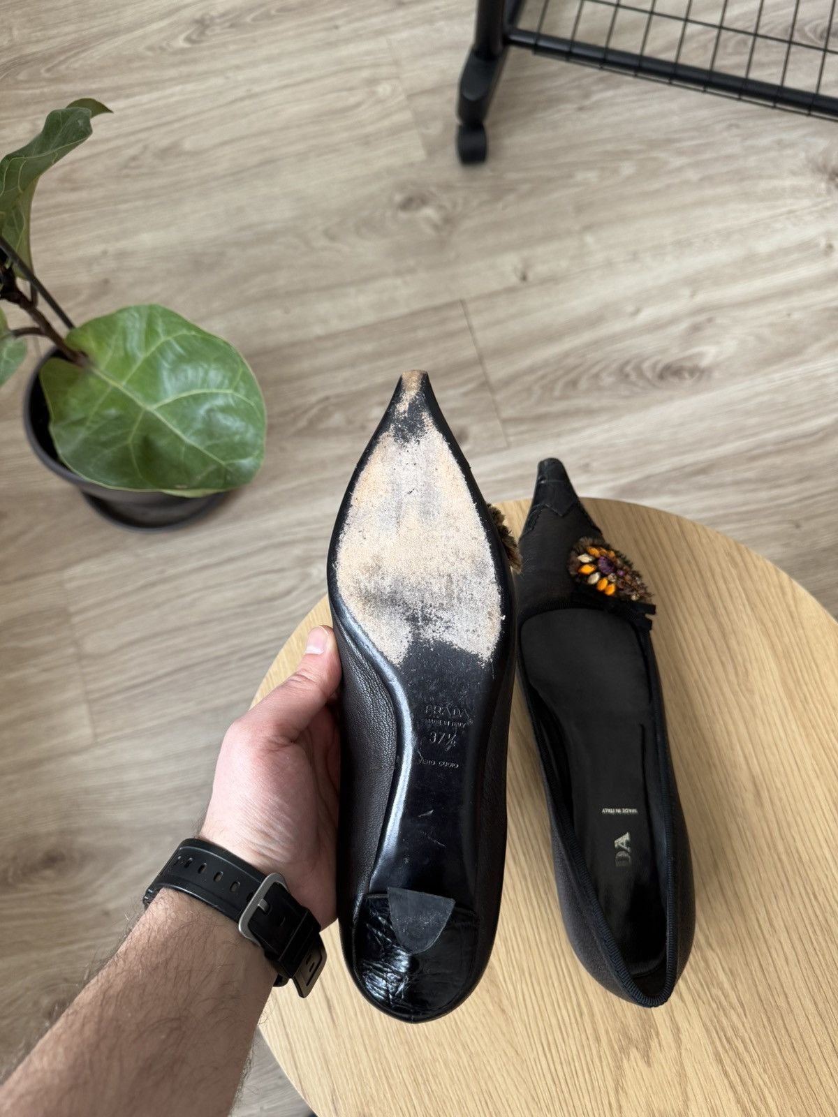 Prada Vintage Y2K Prada Leather Kitten Heels Size US 7.5 / IT 37.5 - 6 Thumbnail