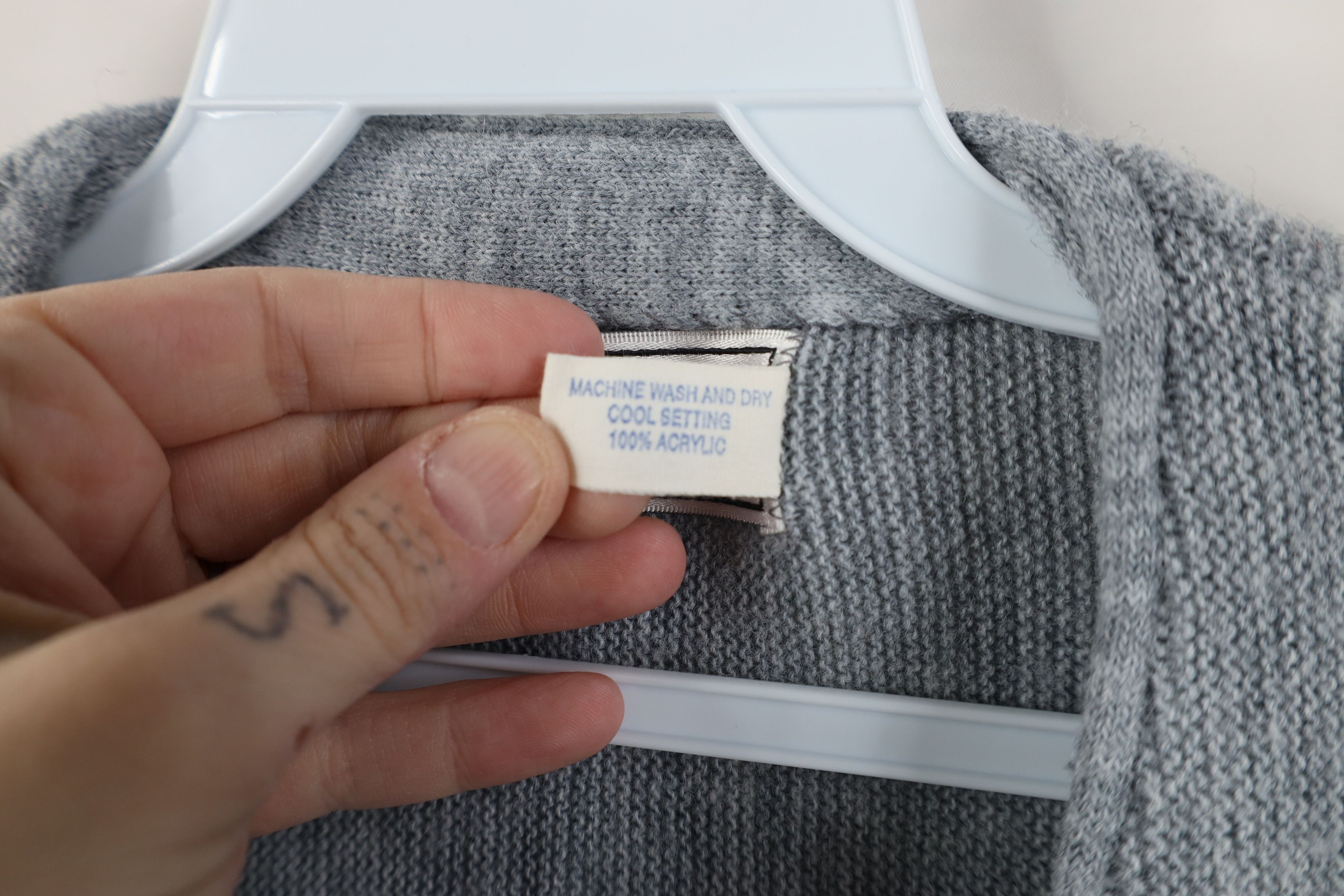 Vintage Vintage 70s Streetwear Cobain Knit Cardigan Sweater Gray USA Size US XXL / EU 58 / 5 - 8 Thumbnail