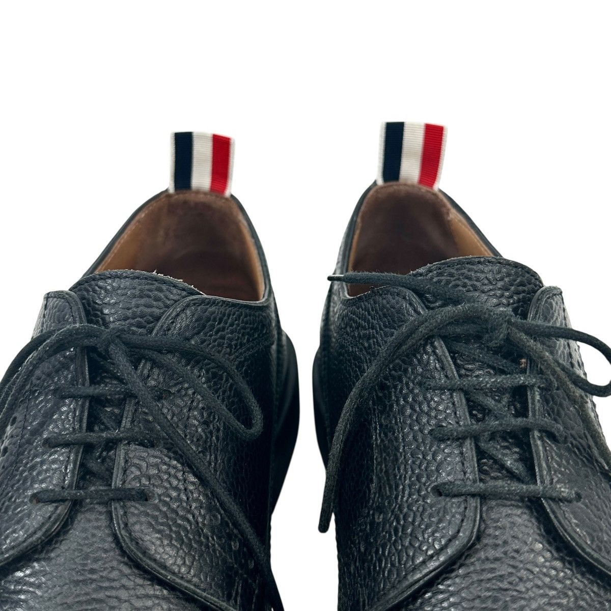 Thom Browne FW14 Black Pebble Grain Leather Brogues Oxford Derby Shoes Size US 8 / EU 41 - 4 Thumbnail