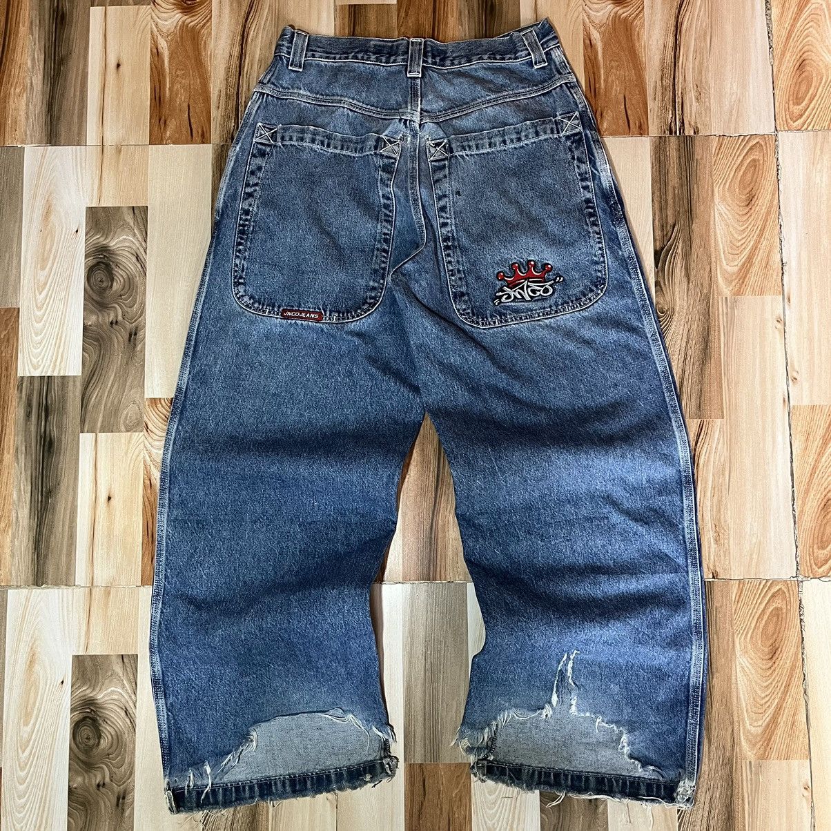 image of Crazy Vintage 90's Jnco Crown Baggy Jeans in Blue, Men's (Size 32)