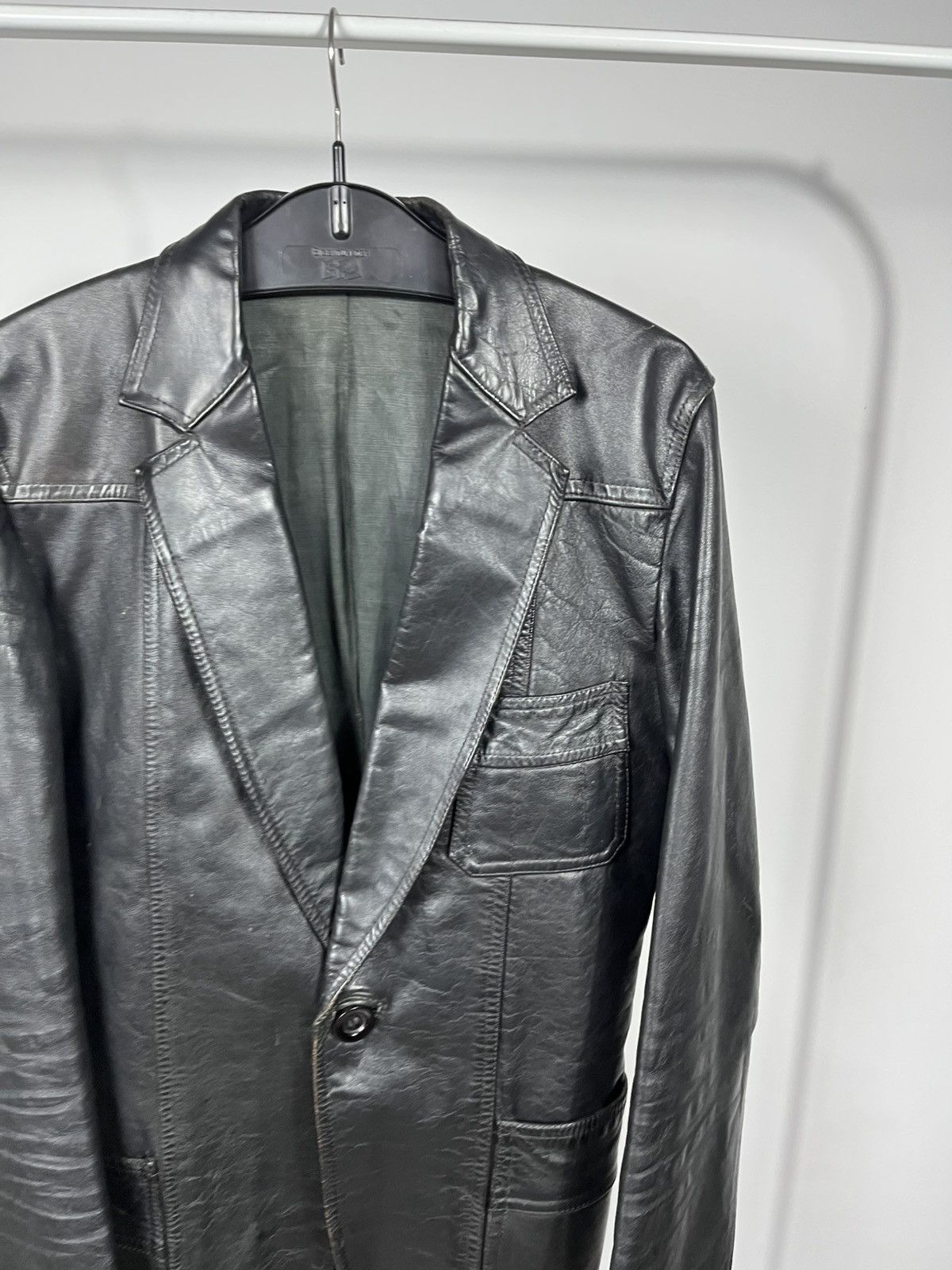 Leather Vintage Leather Blazer Jacket Made in Finland Heavy Coat L Size US S / EU 44-46 / 1 - 3 Thumbnail